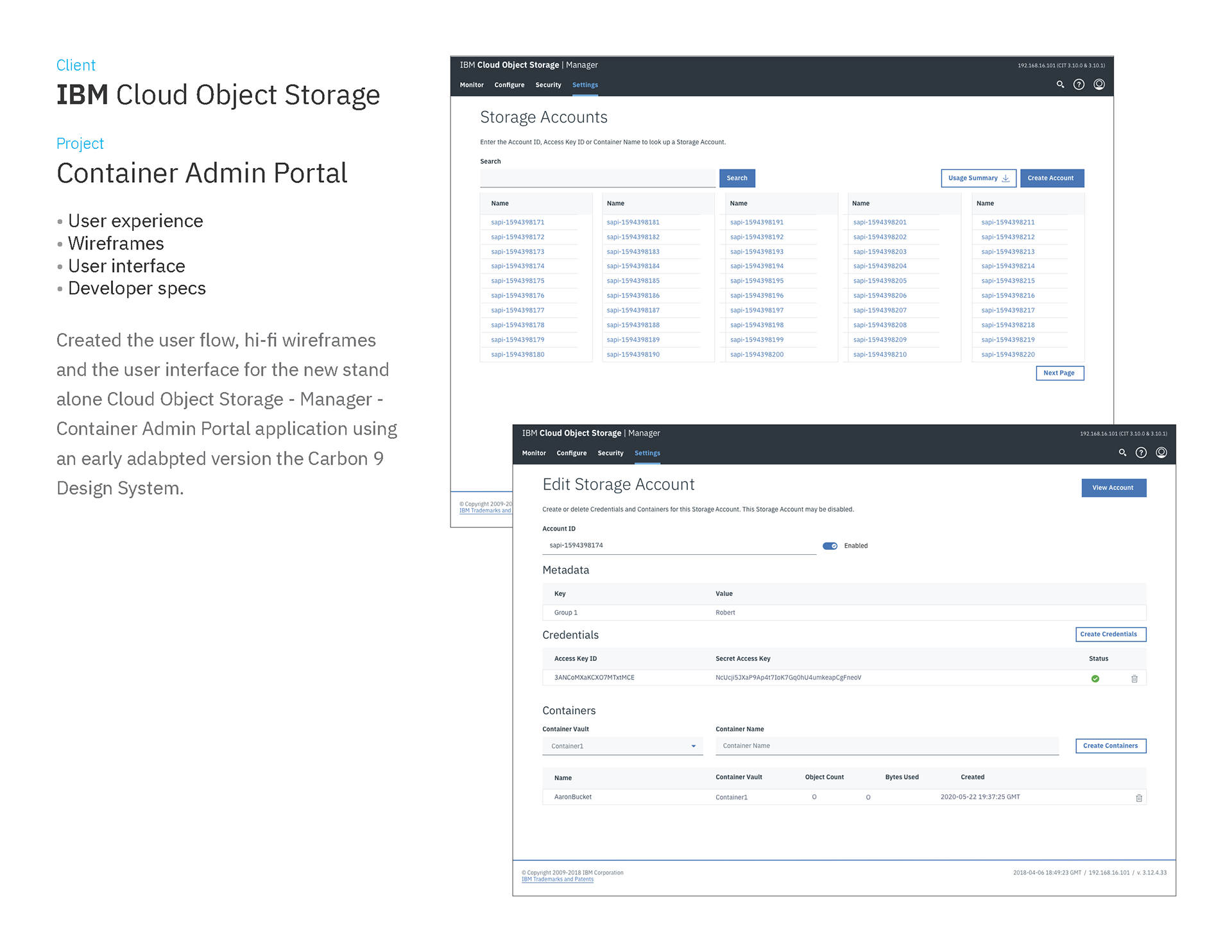 Container Admin Portal