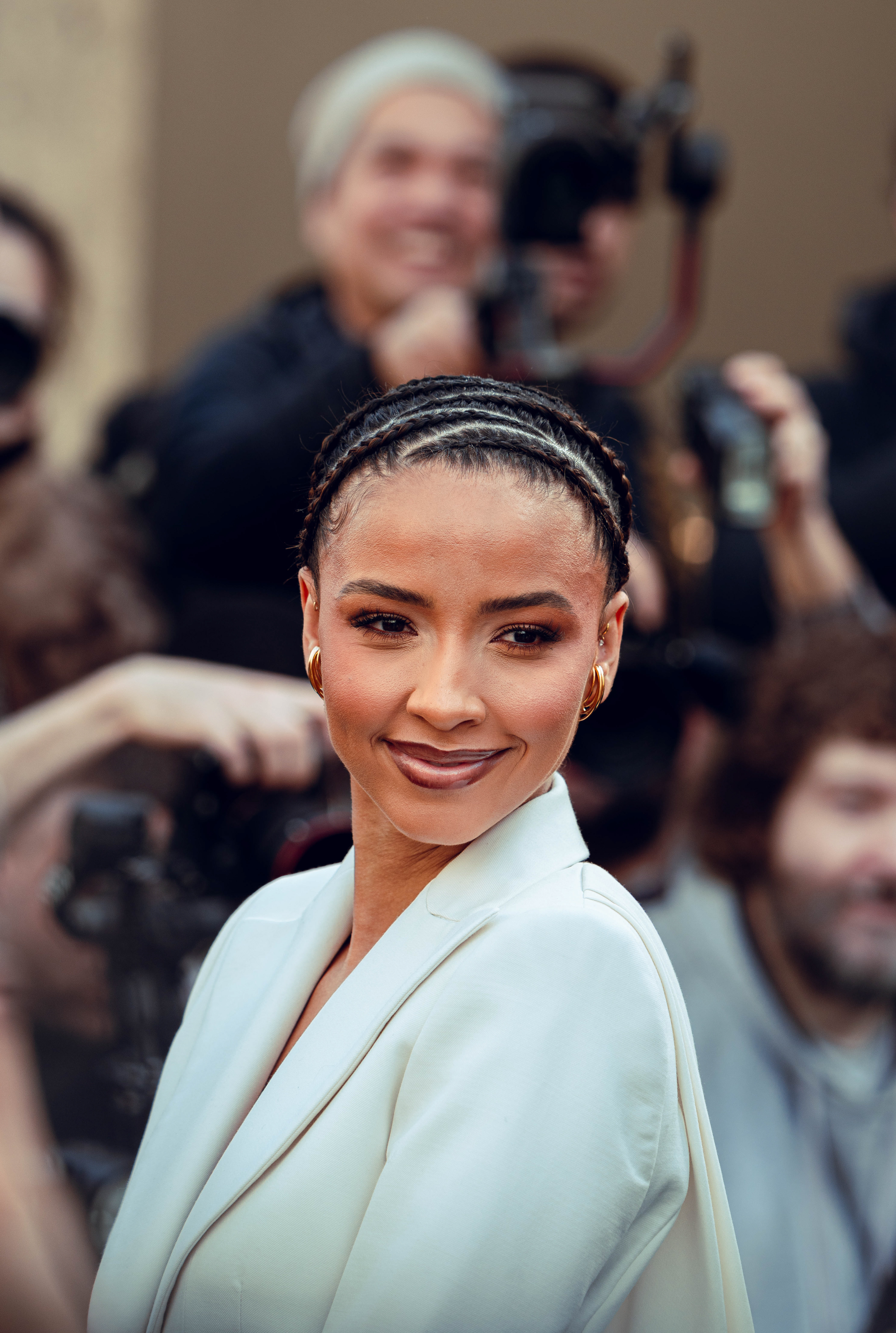 Flora Coquerel outside of Chanel runway show.