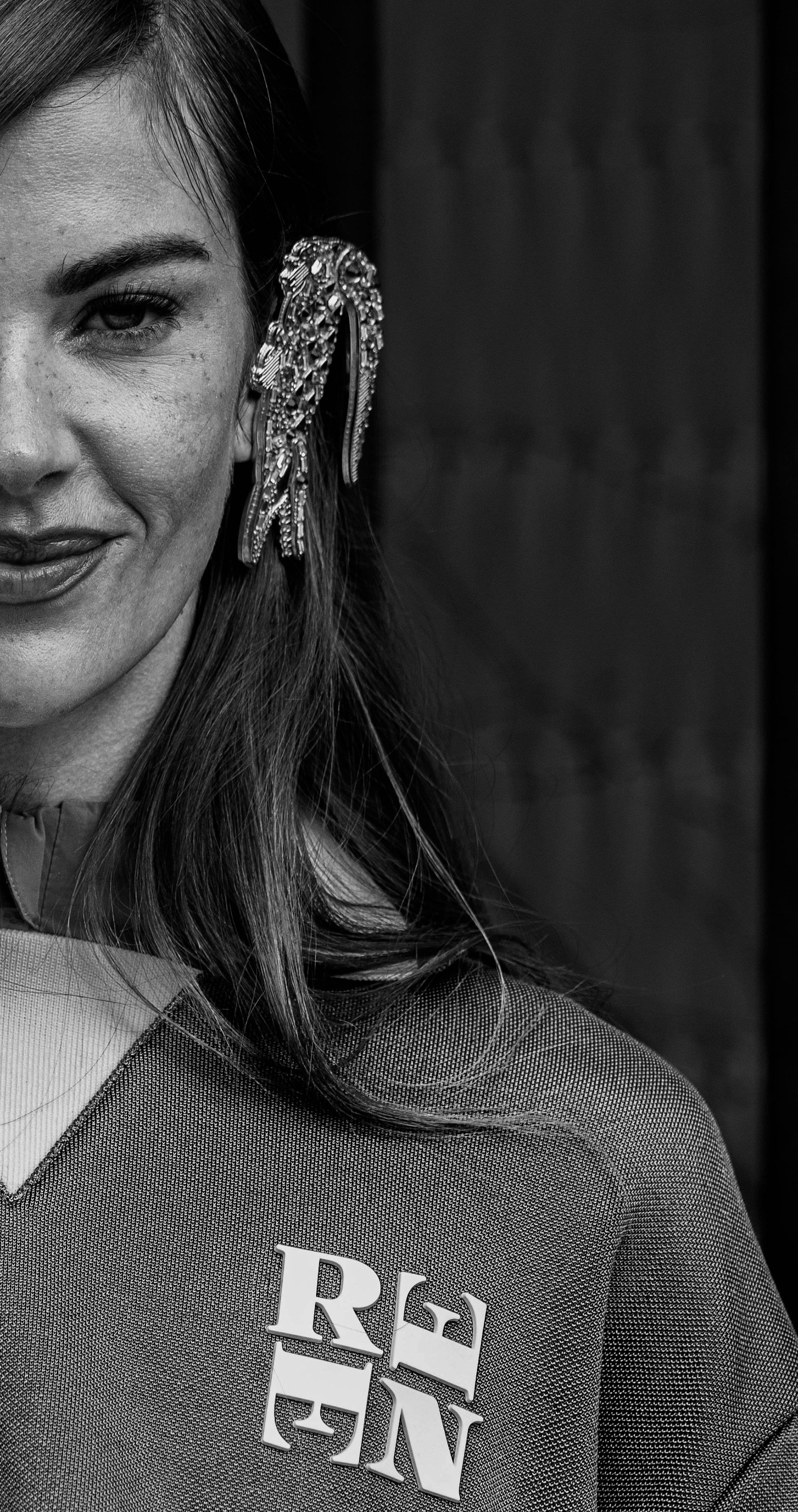 Clara Berry outside of Lacoste runway show