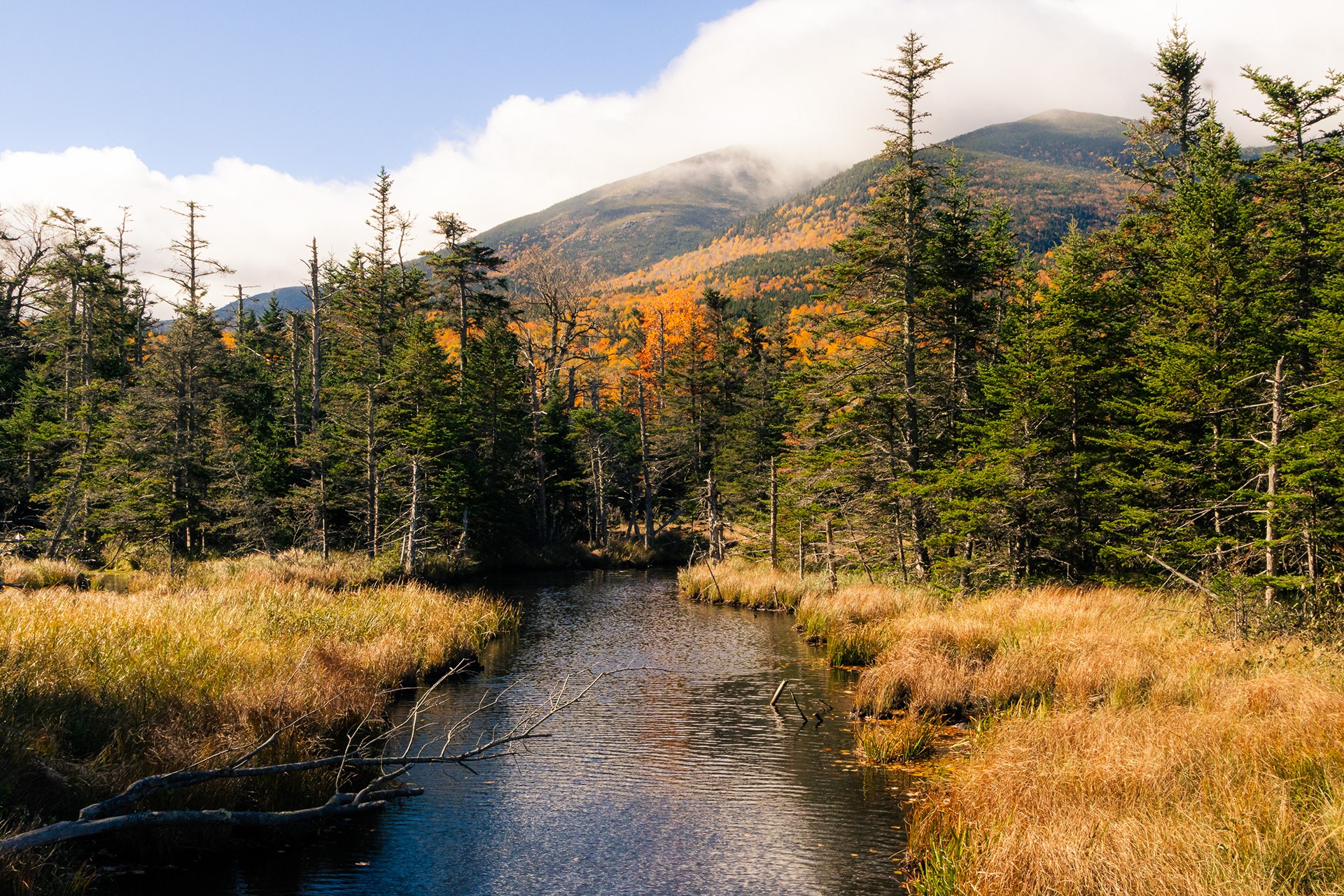 Ellis River and Mounts Pierce and Eisenhower, New Hampshire