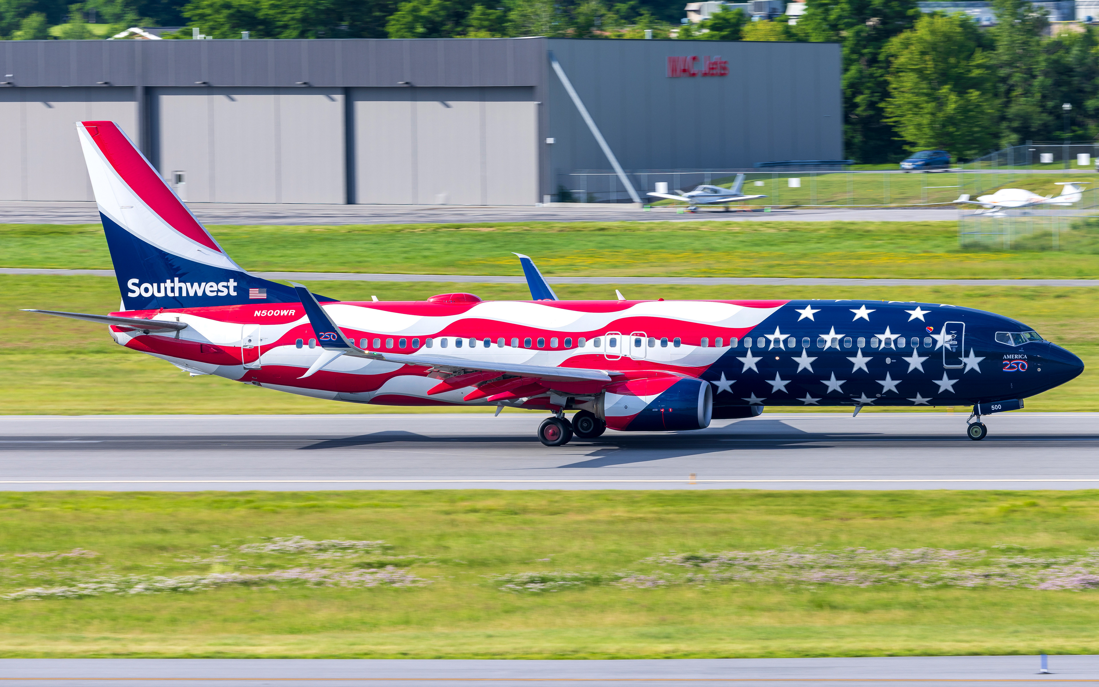 Southwest Boeing 737-800 in Portland, ME - Freedom One Livery