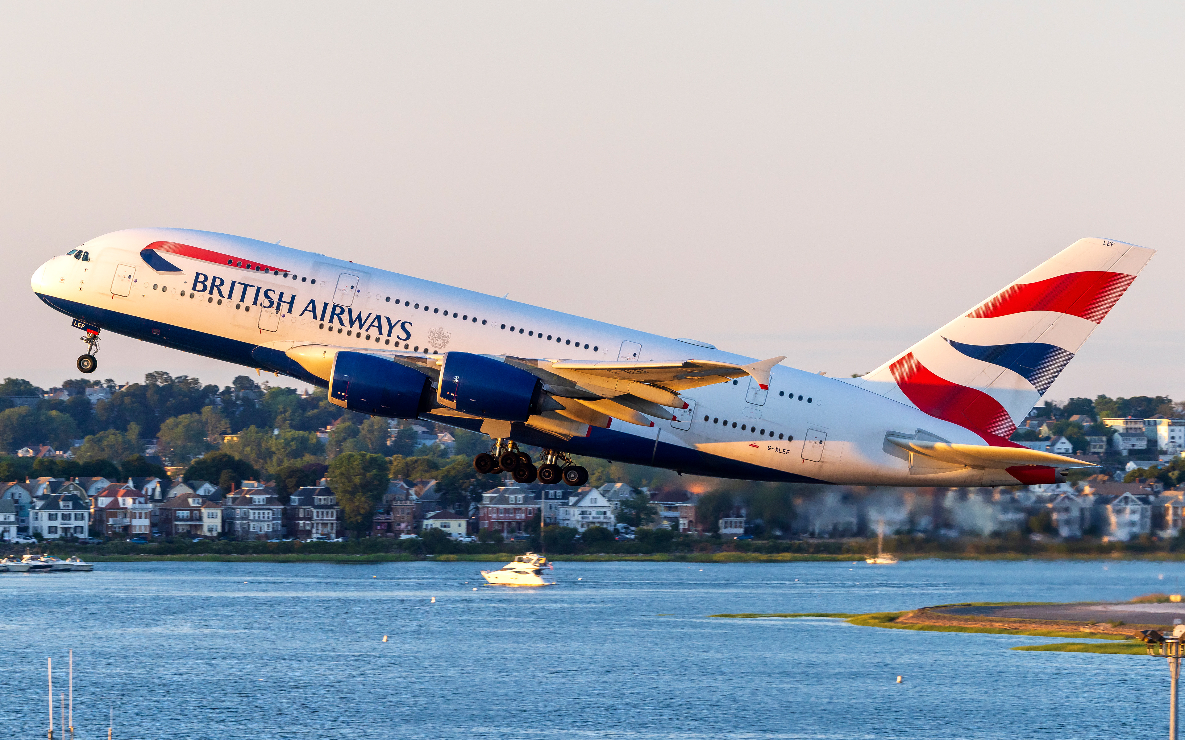British Airbus Airbus A380 in Boston, MA