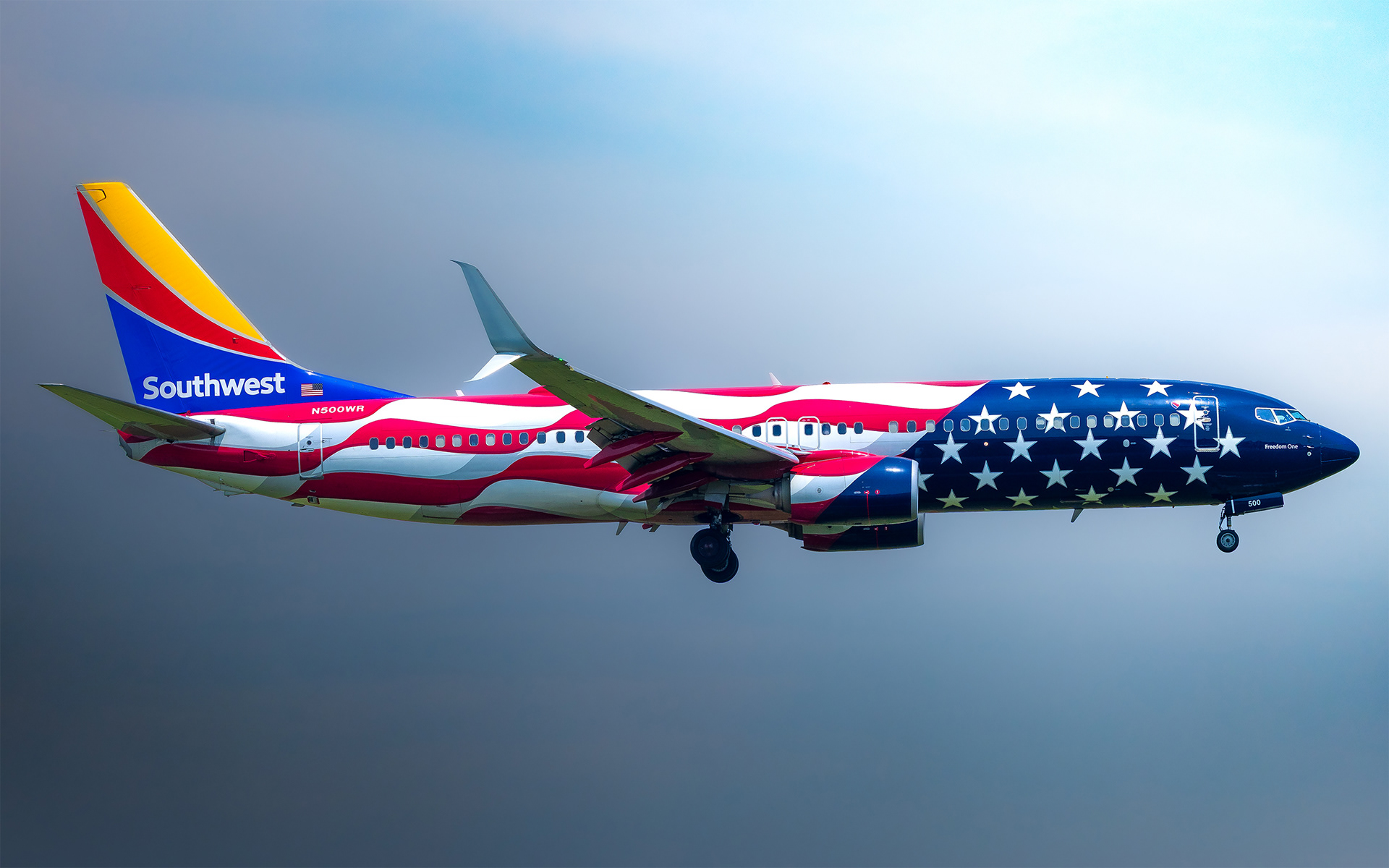 Southwest Boeing 737-800 in Portland, ME - Freedom One Livery