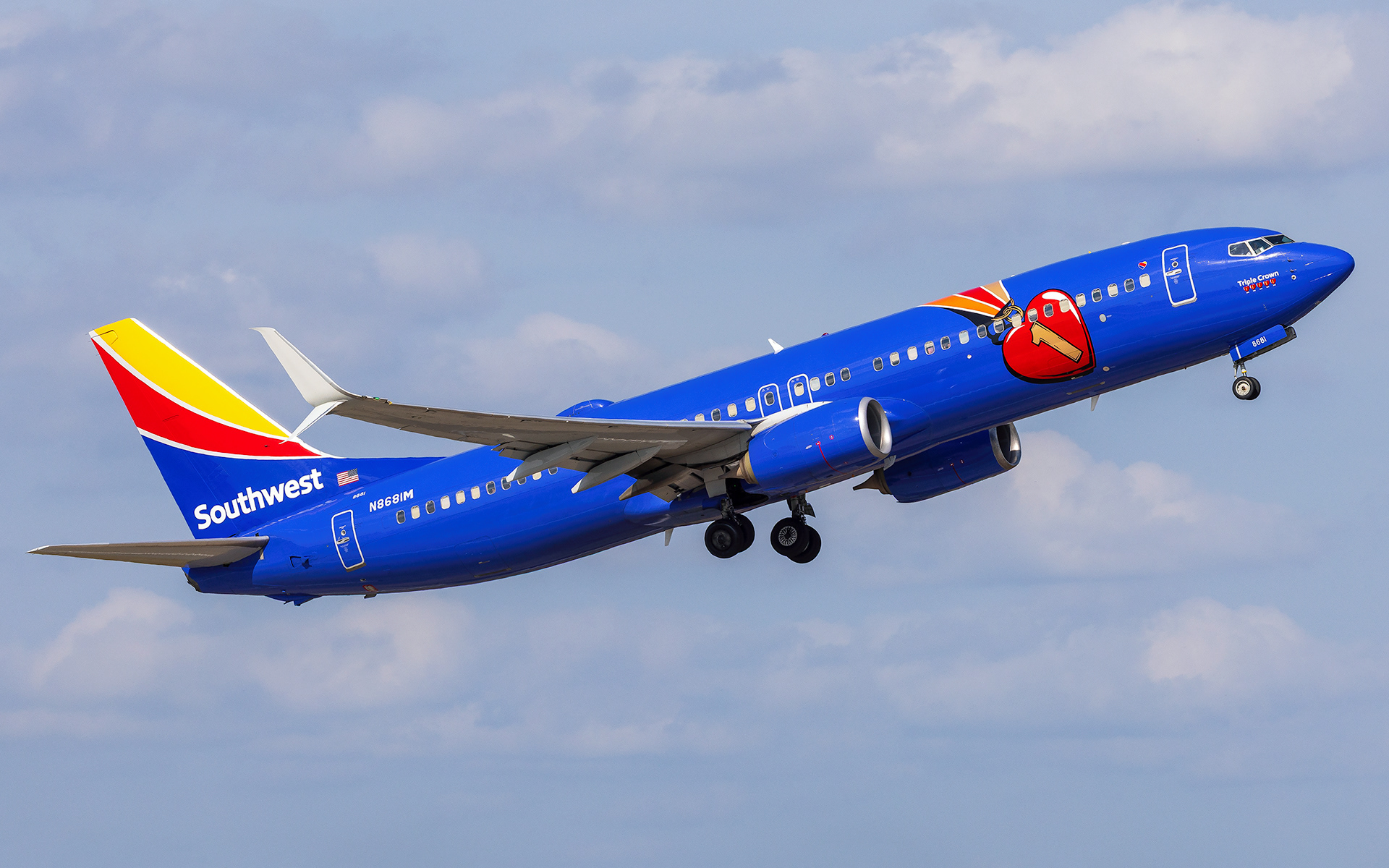Southwest Boeing 737-800 in Orlando, FL - Triple Crown One Livery