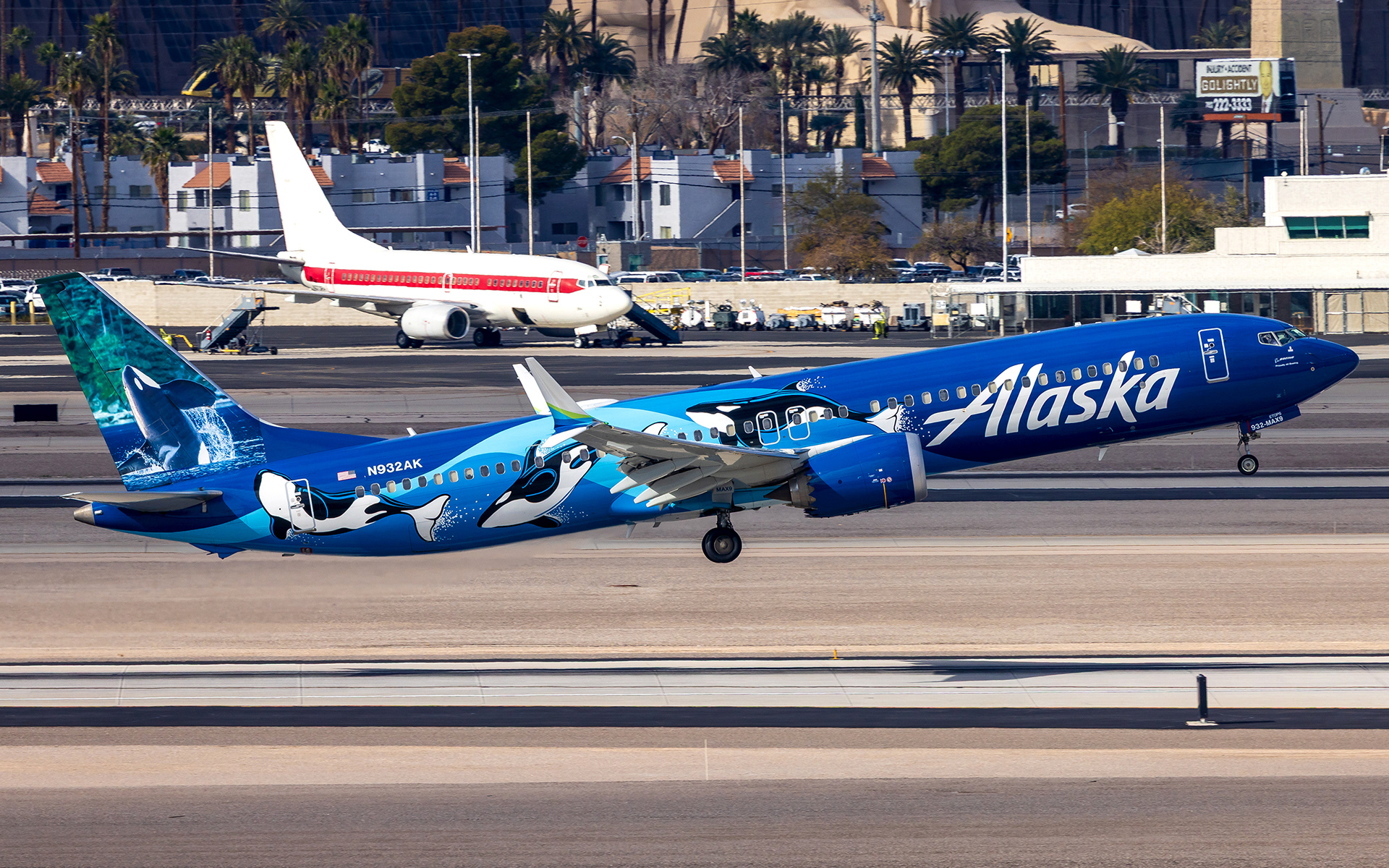 Alaska Boeing 737 MAX 9 in Las Vegas, NV - West Coast Wonders Livery