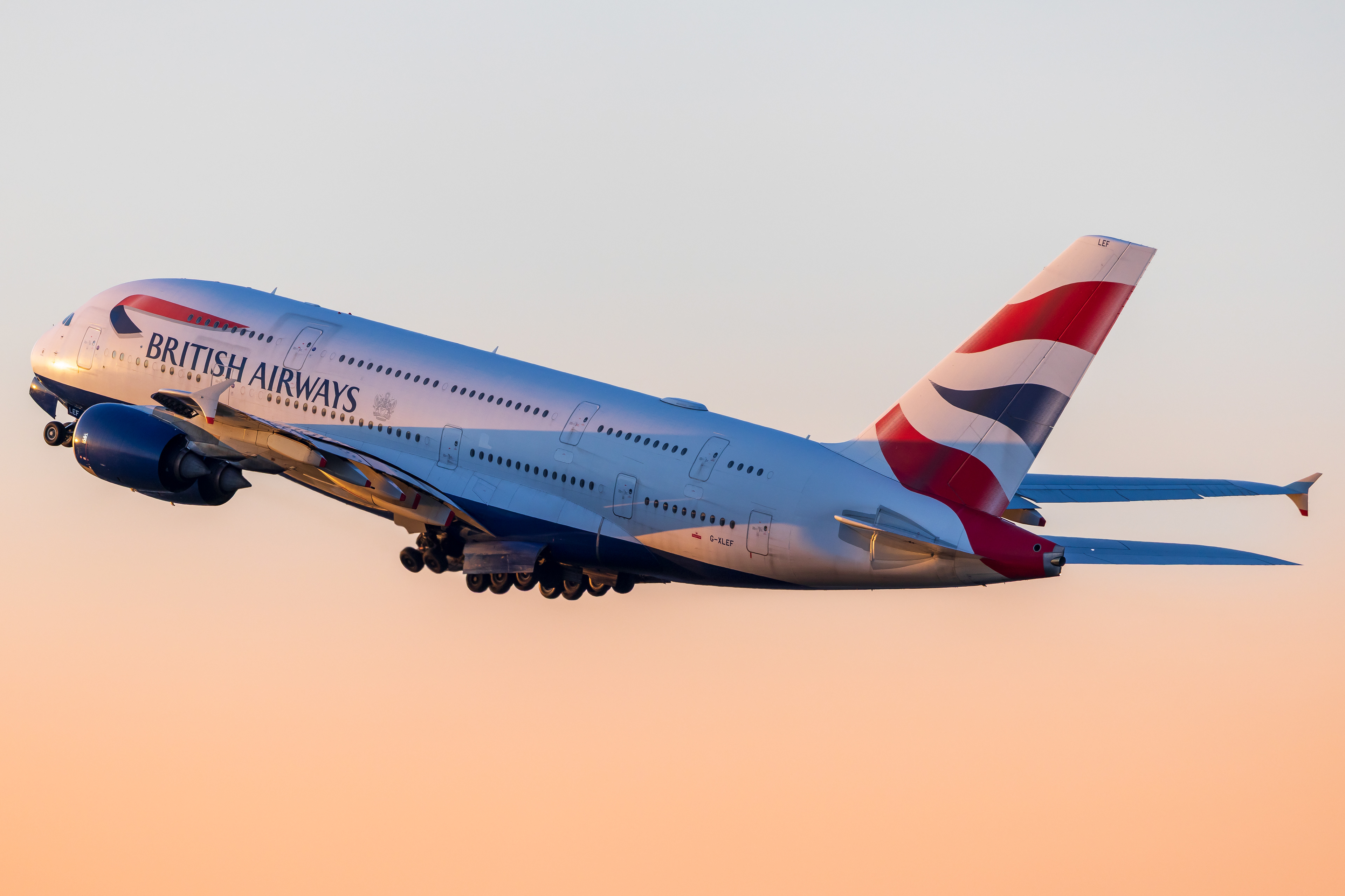British Airways Airbus A380 in Boston, MA