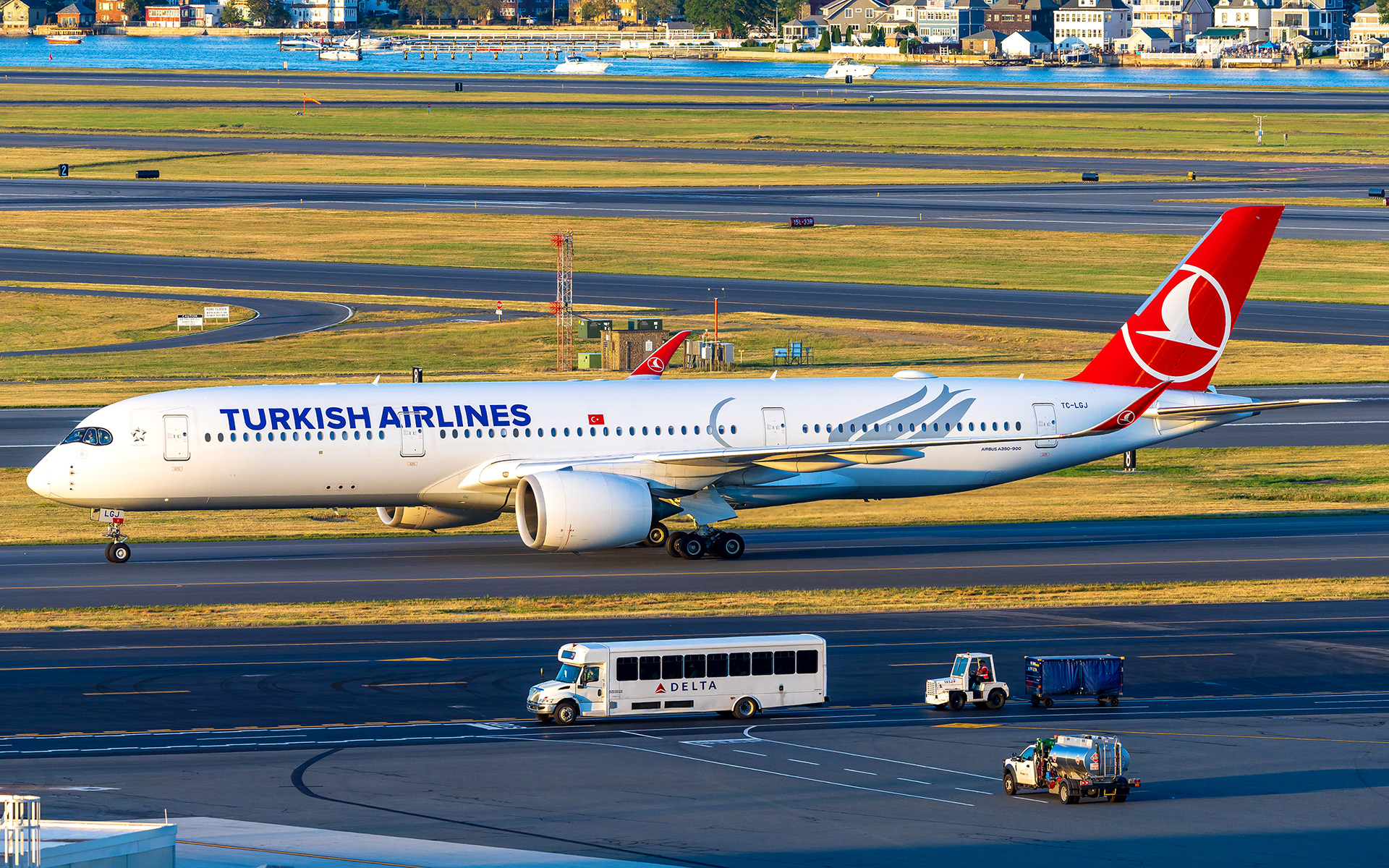 Turkish Airbus A350 in Boston, MA