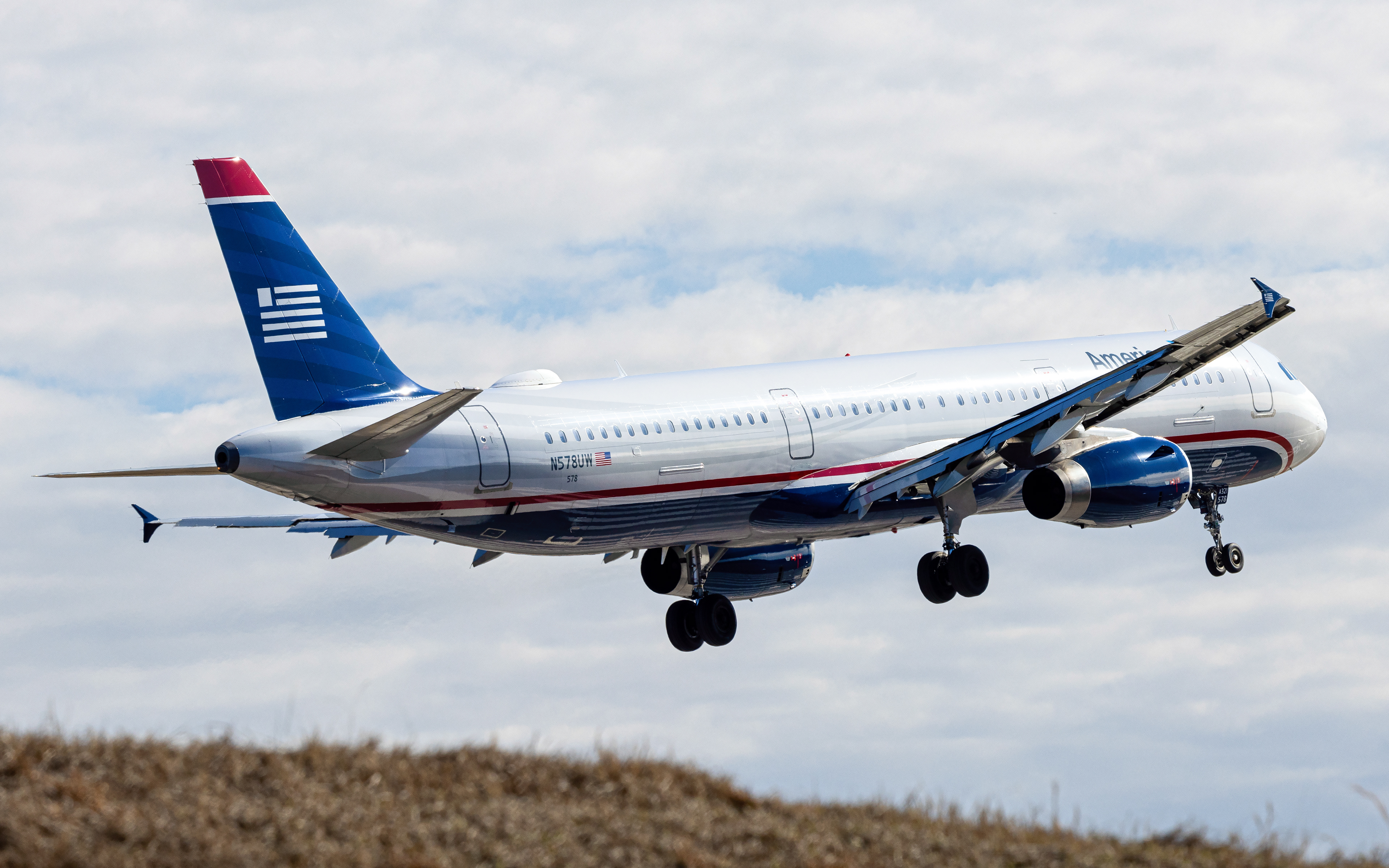 American Airbus A321 in Charlotte, NC - US Airways Retro Livery