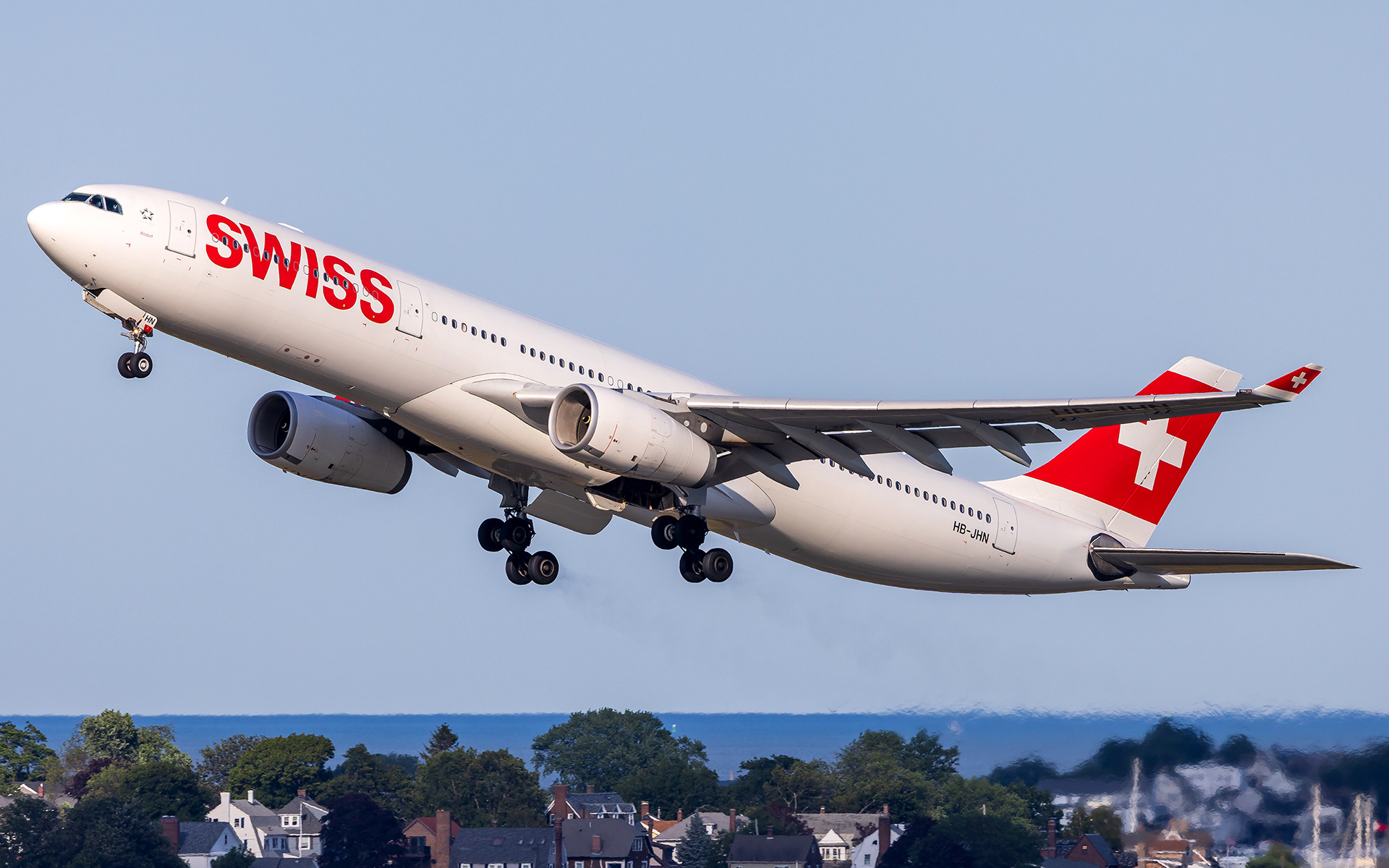 Swiss Airbus A330-300 in Boston, MA