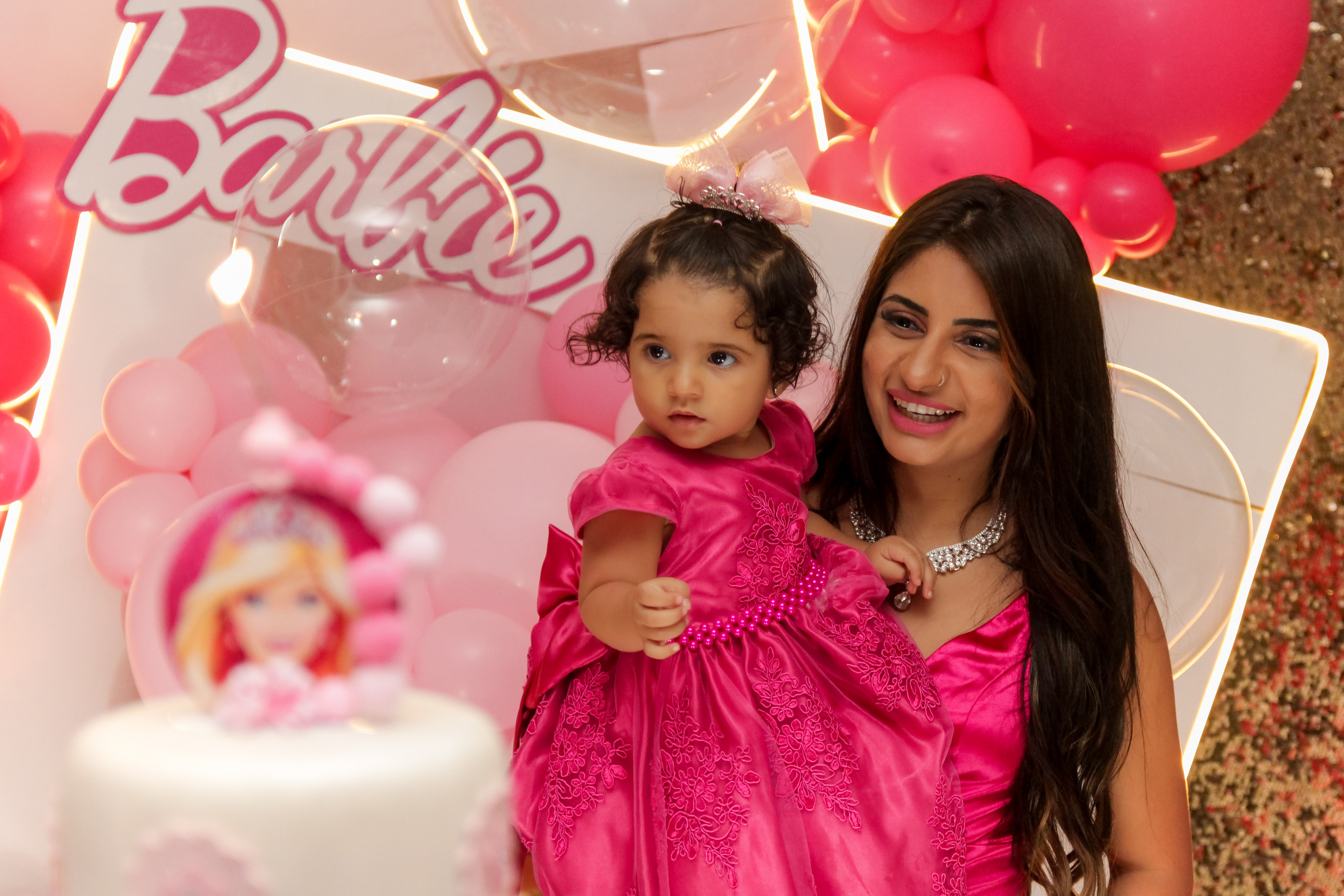 Festa Barbie da Kauanny, 1 ano, fotografia infantil em São Paulo.