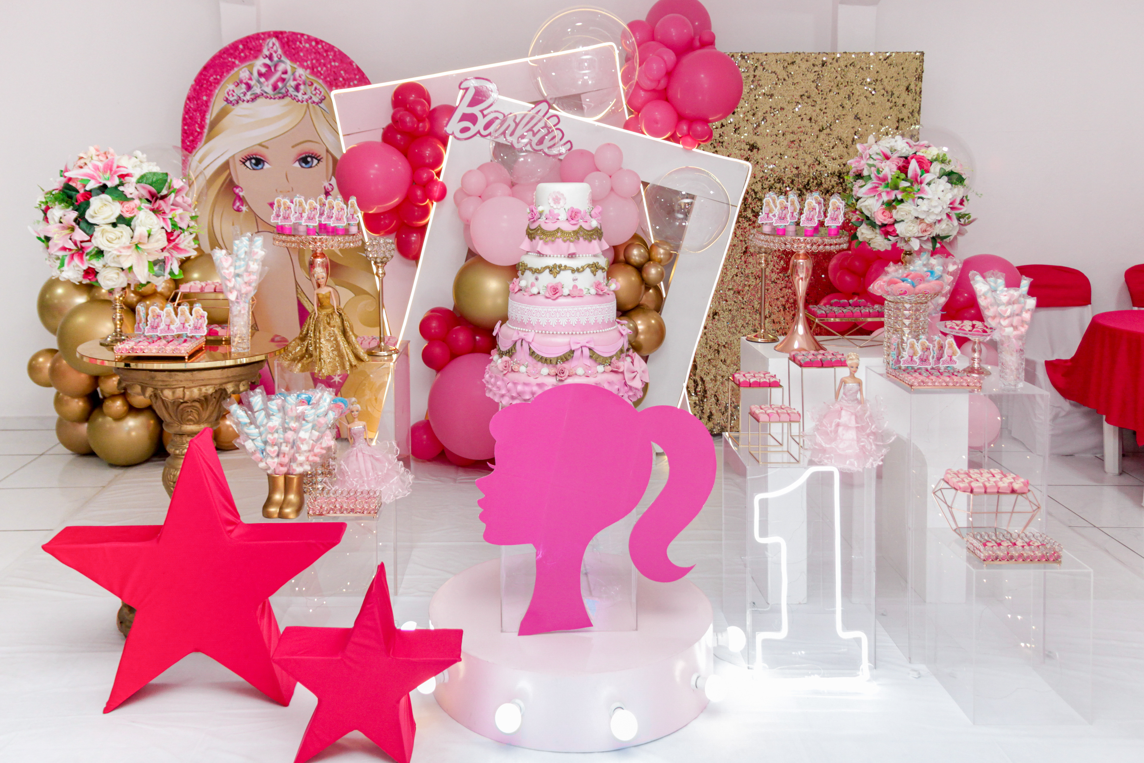 Aniversário infantil, tema Barbie, 1 ano, São Paulo