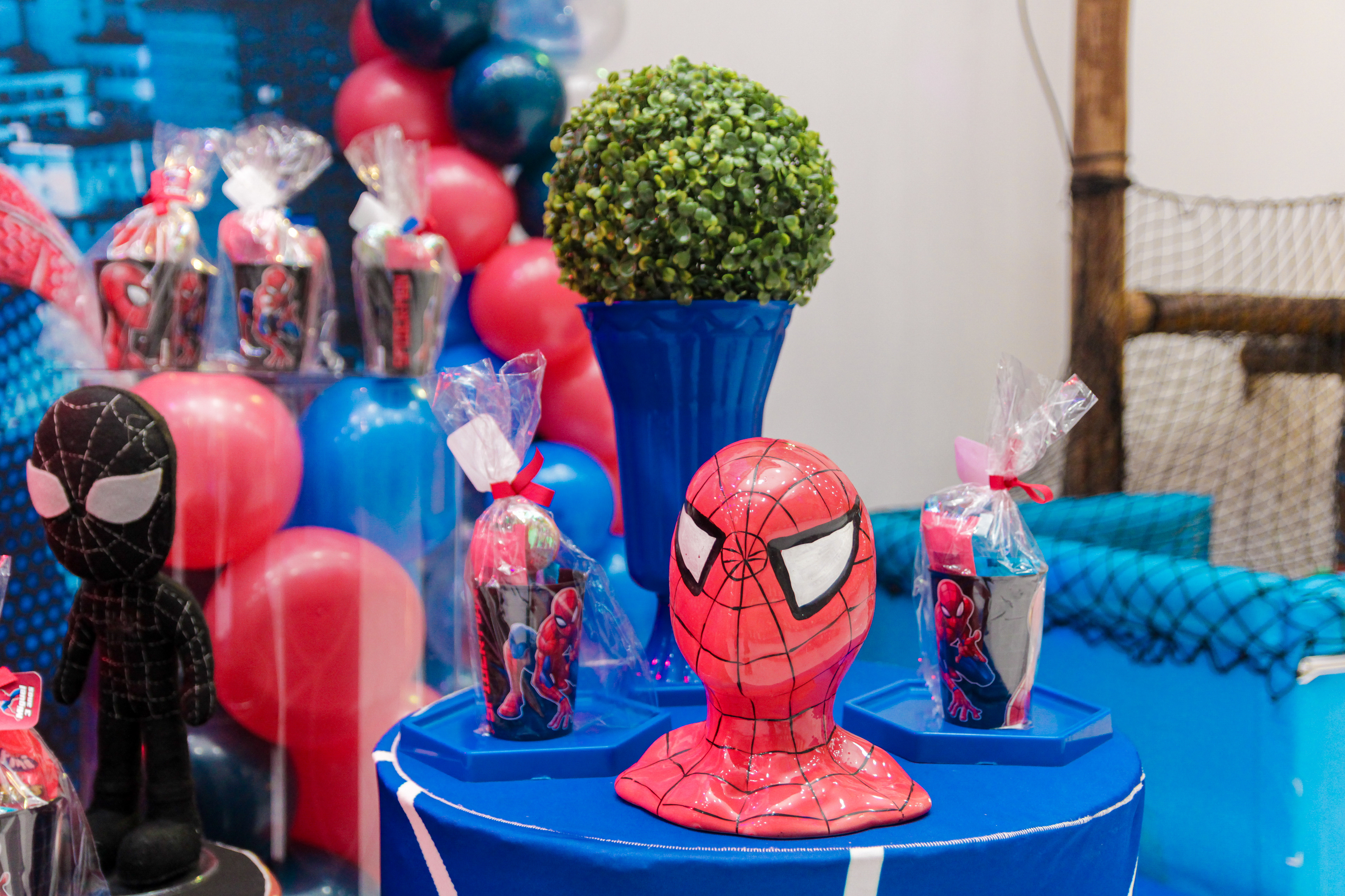 Detalhes da decoração Homem-Aranha, SP.
