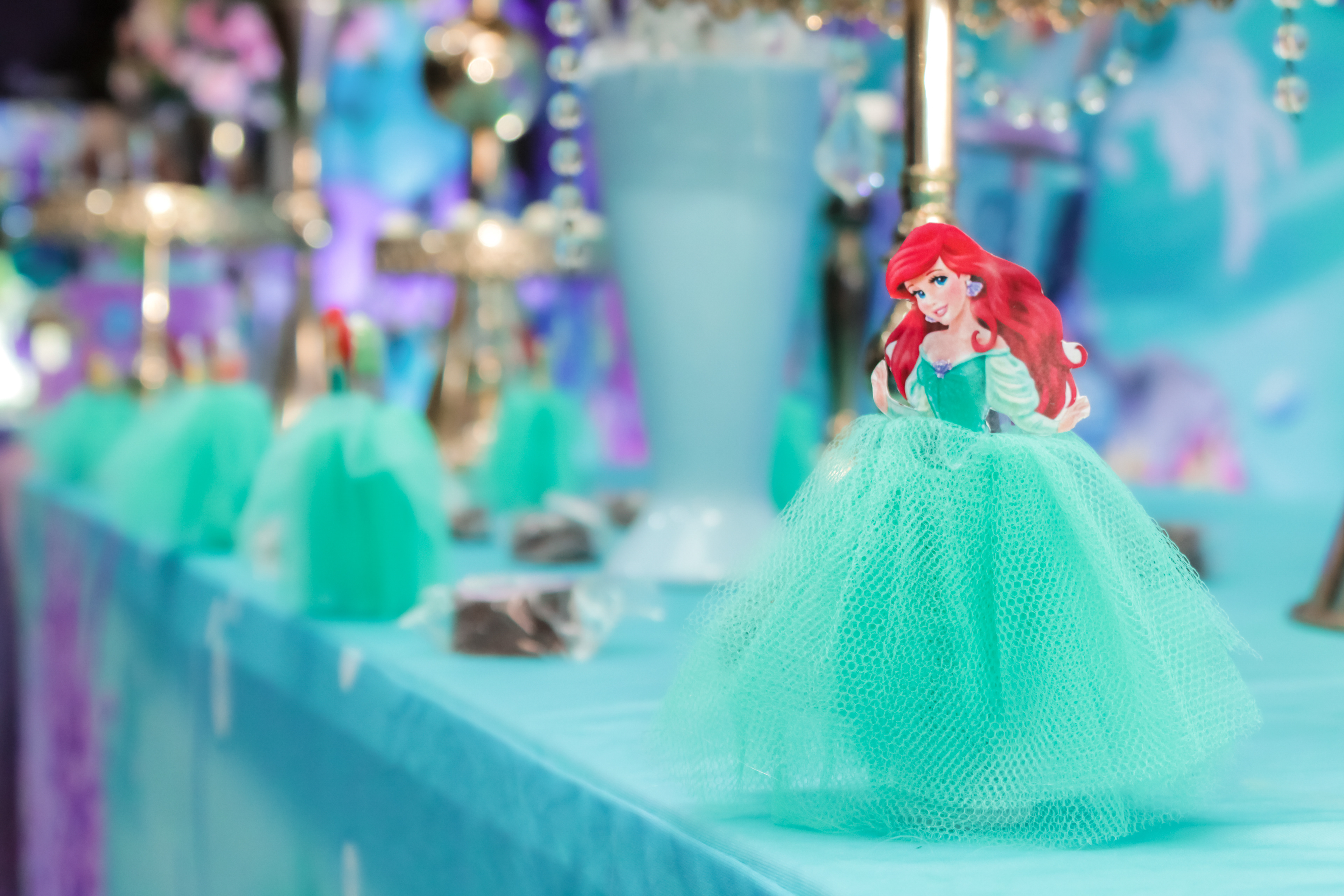 Detalhe da decoração princesa, festa SP.