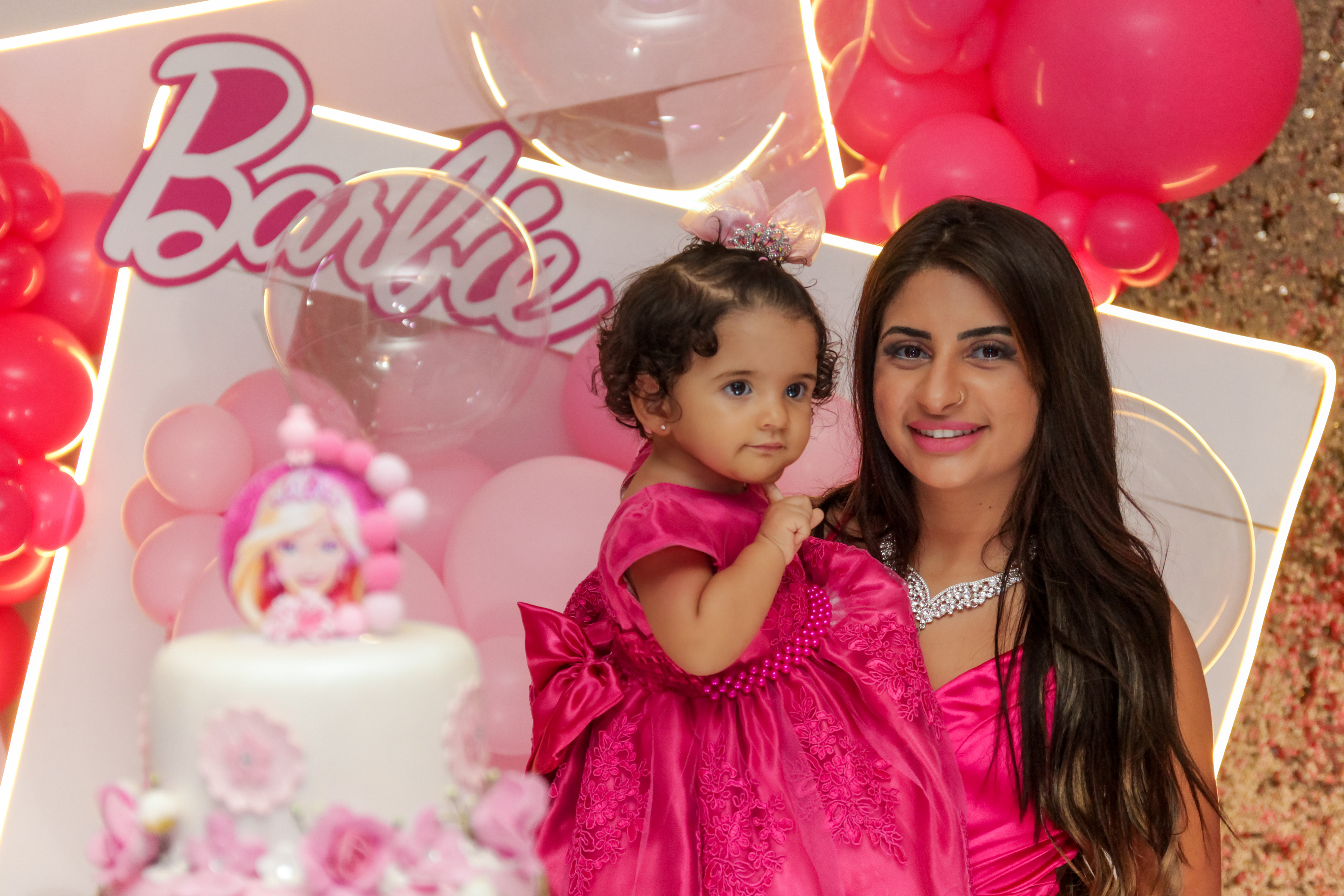 Festa Barbie da Kauanny, 1 ano, fotografia infantil em São Paulo.