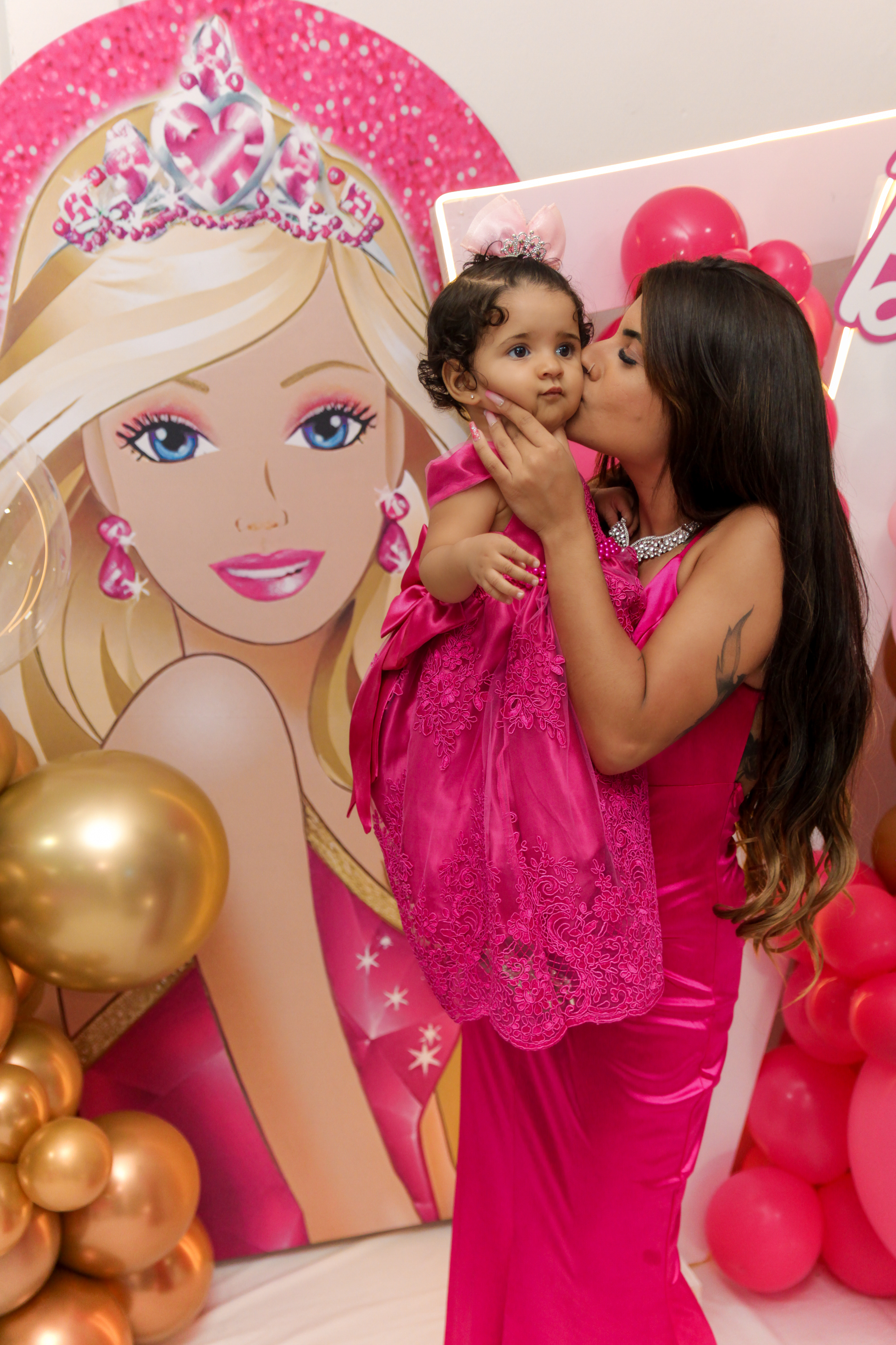 Festa Barbie da Kauanny, 1 ano, fotografia infantil em São Paulo.