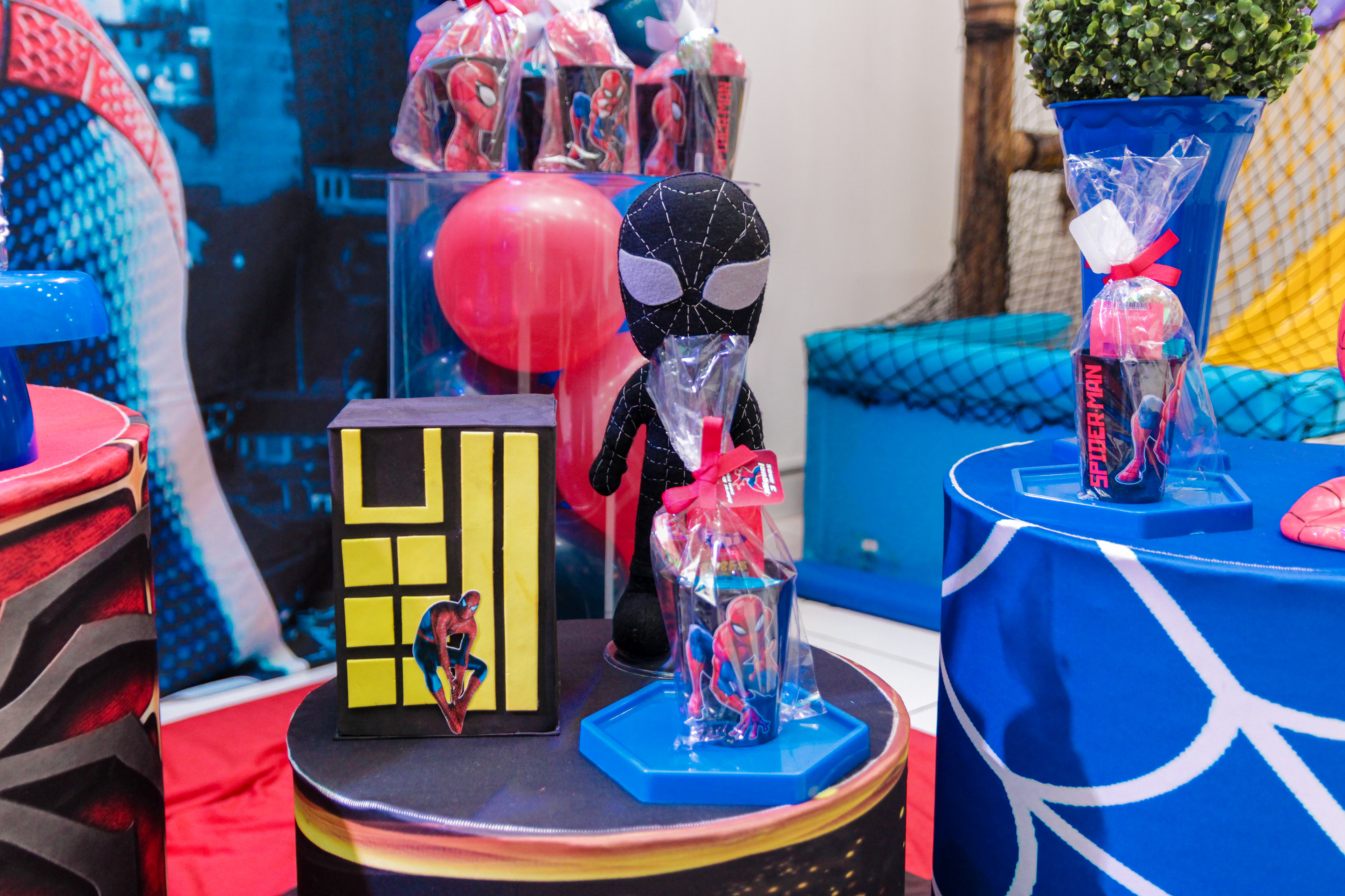 Detalhes da decoração Homem-Aranha, SP.