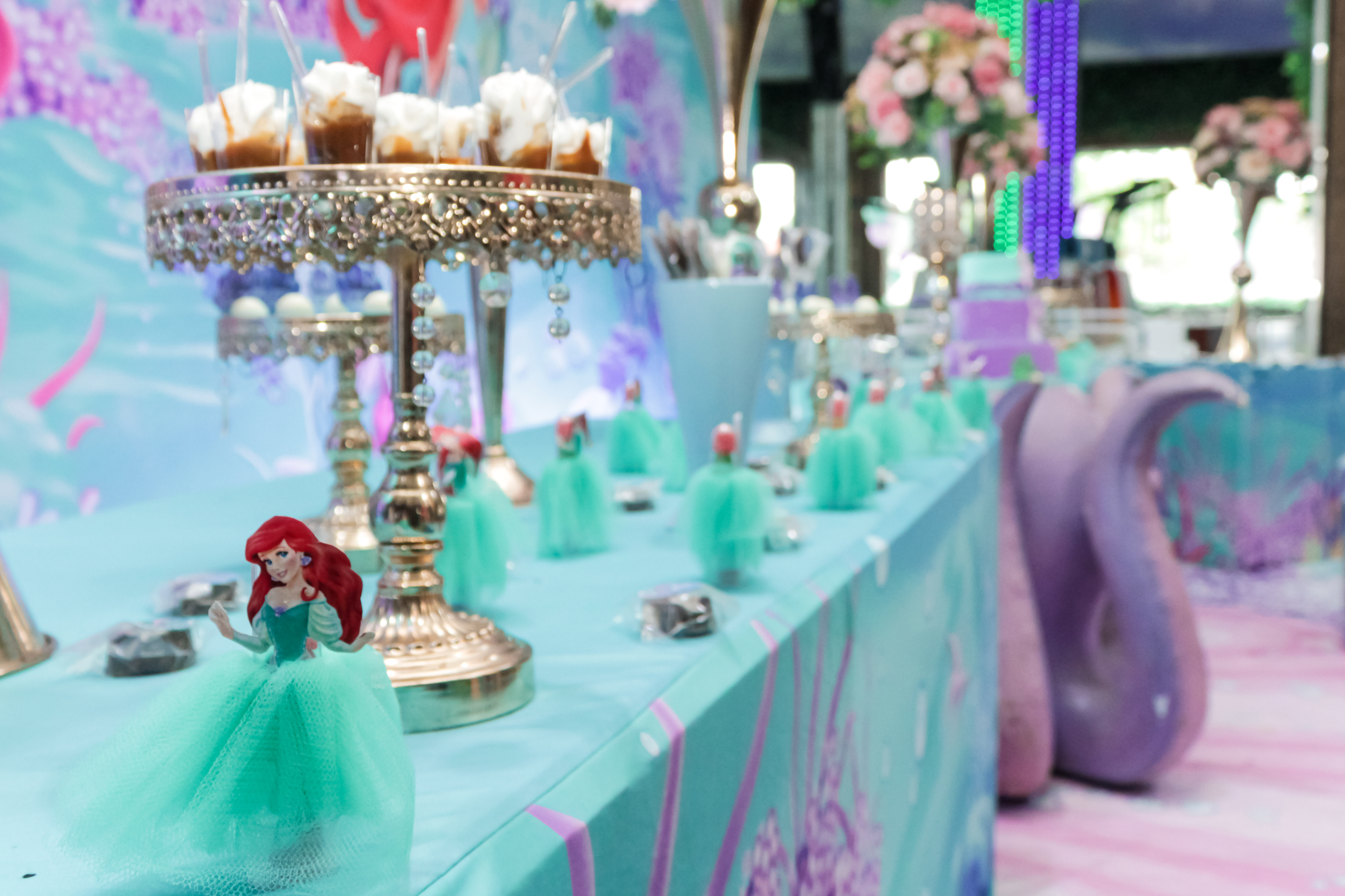 Detalhe da decoração princesa, festa SP.