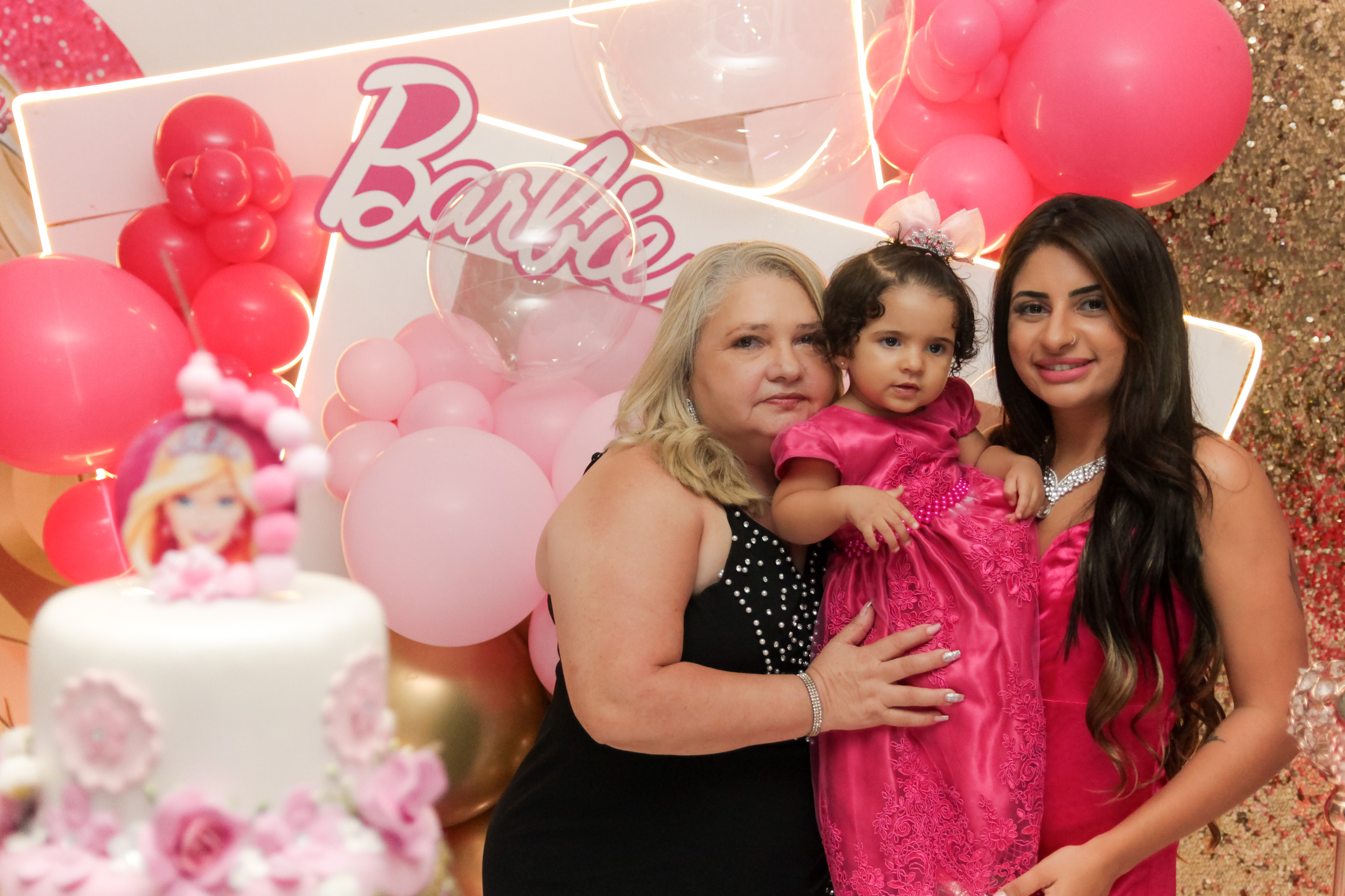Festa Barbie da Kauanny, 1 ano, fotografia infantil em São Paulo.
