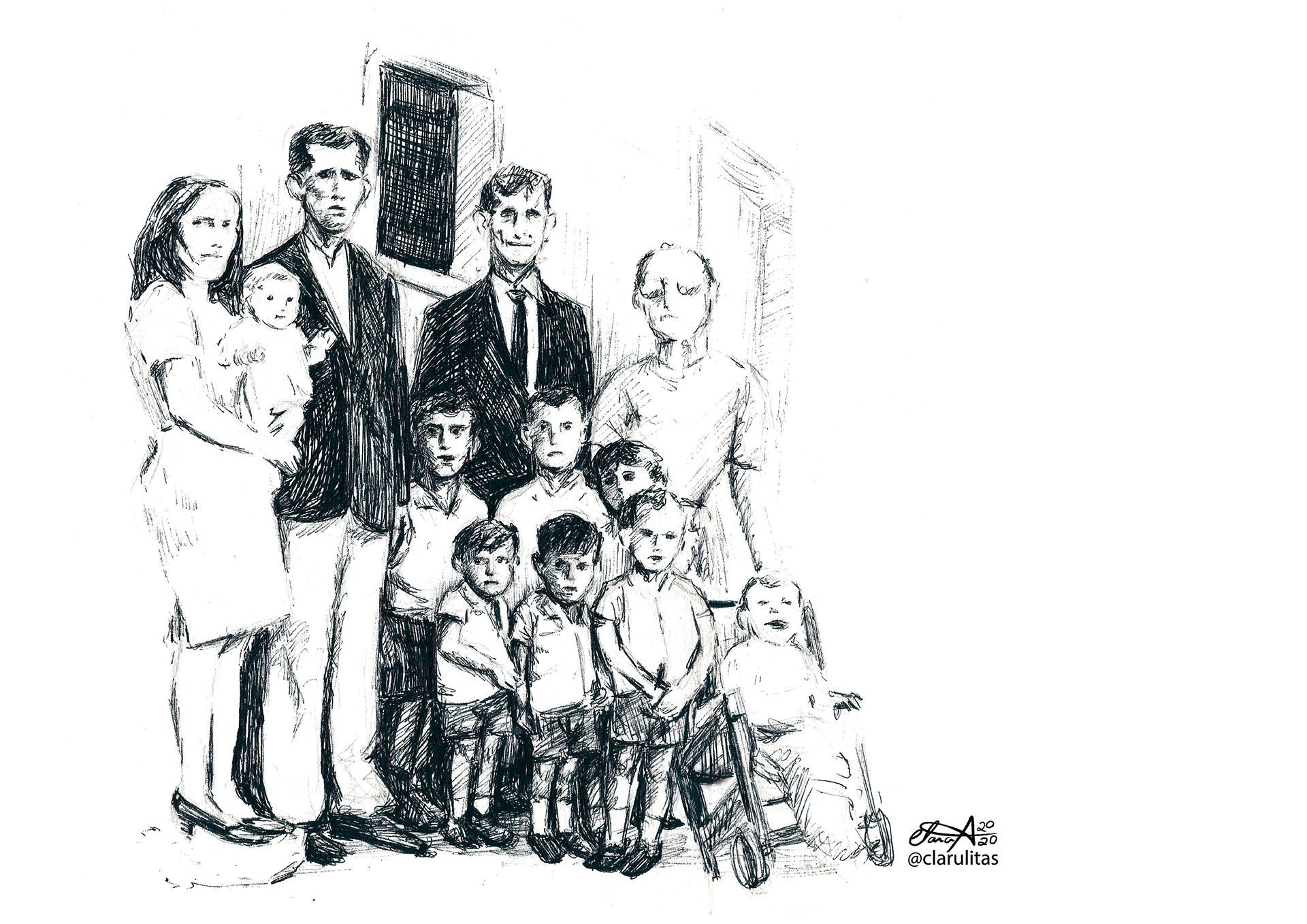 Família Meco | 2020 | Caneta bic sobre papel