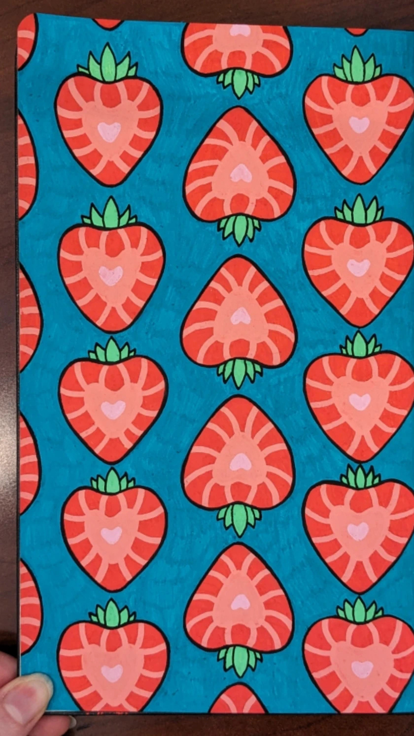 Strawberry Pattern w/ Posca markers