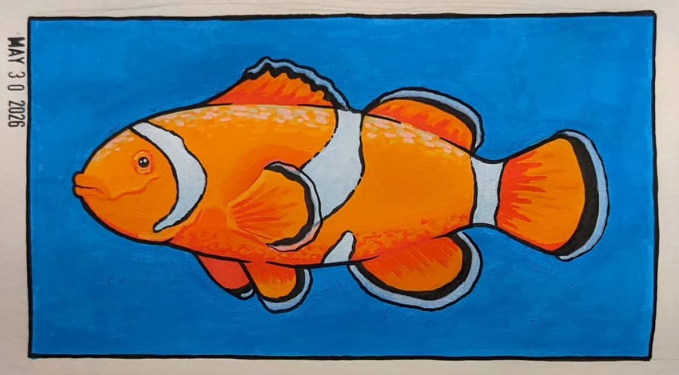 Clownfish w/ Arrtx acrylic markers