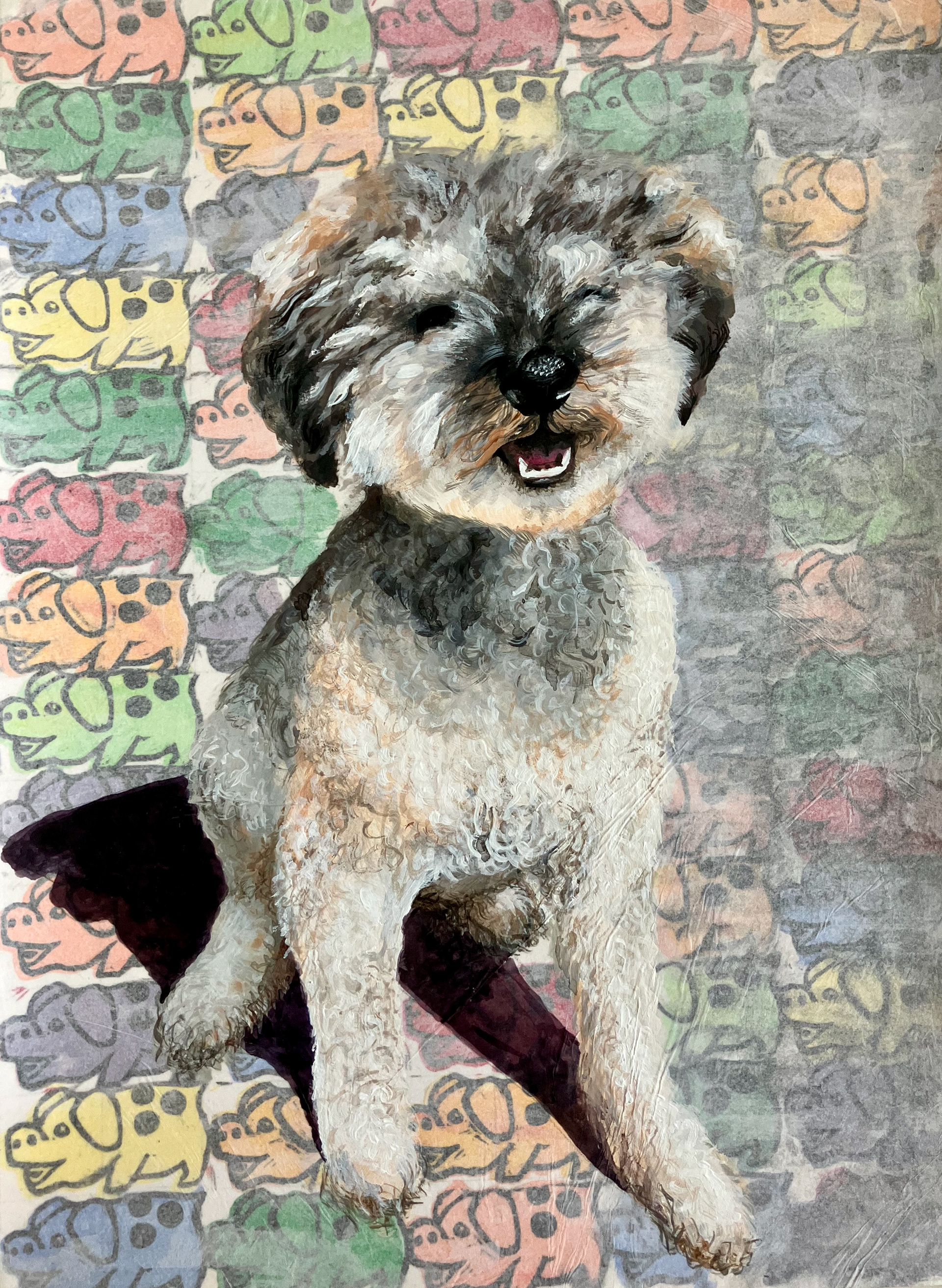 Patches (acrylic, ink, tissue paper)