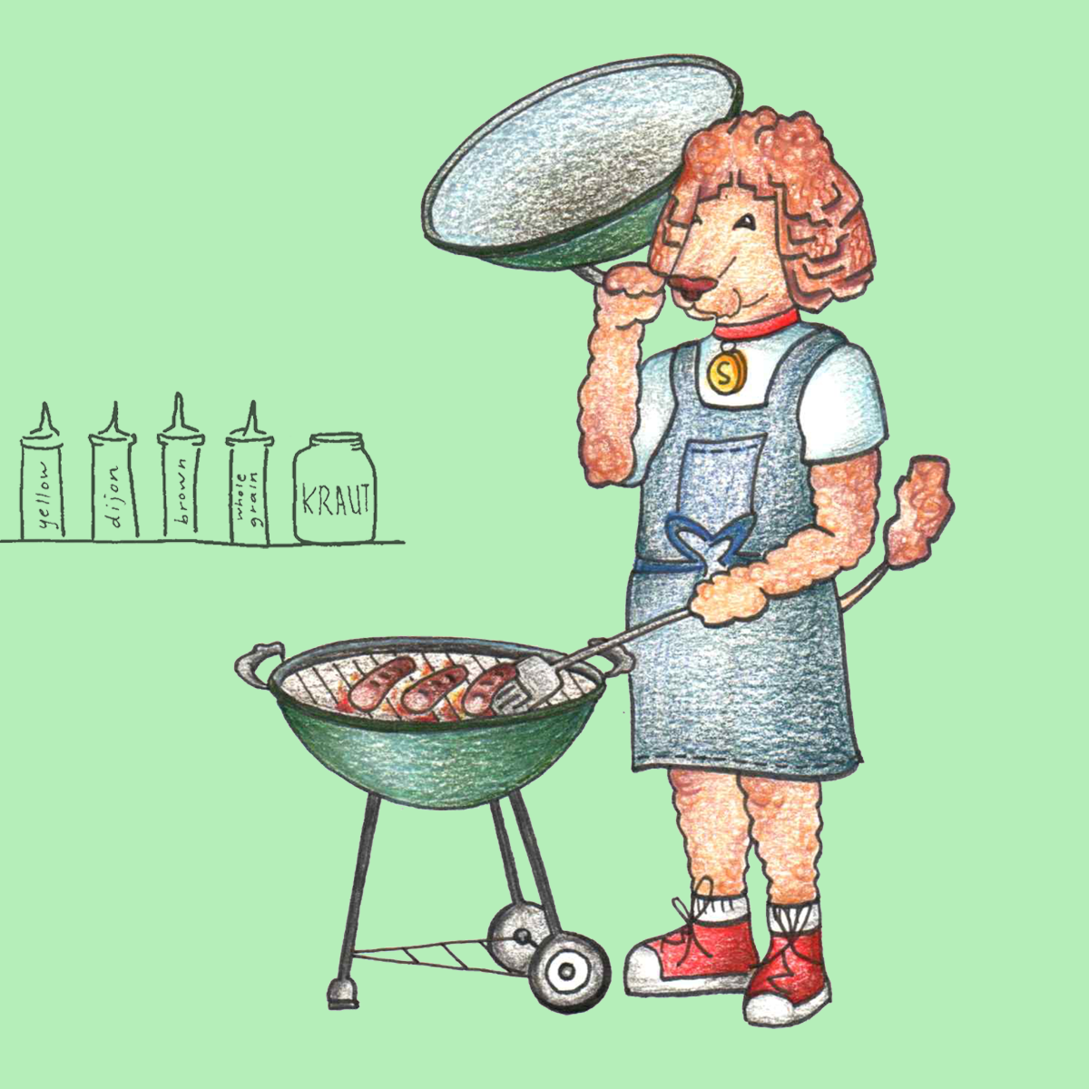 Strider knows how to grill and dress a bratwurst.