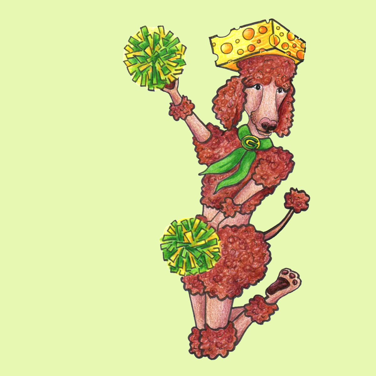 Molly cheers for the Green Bay Packers.