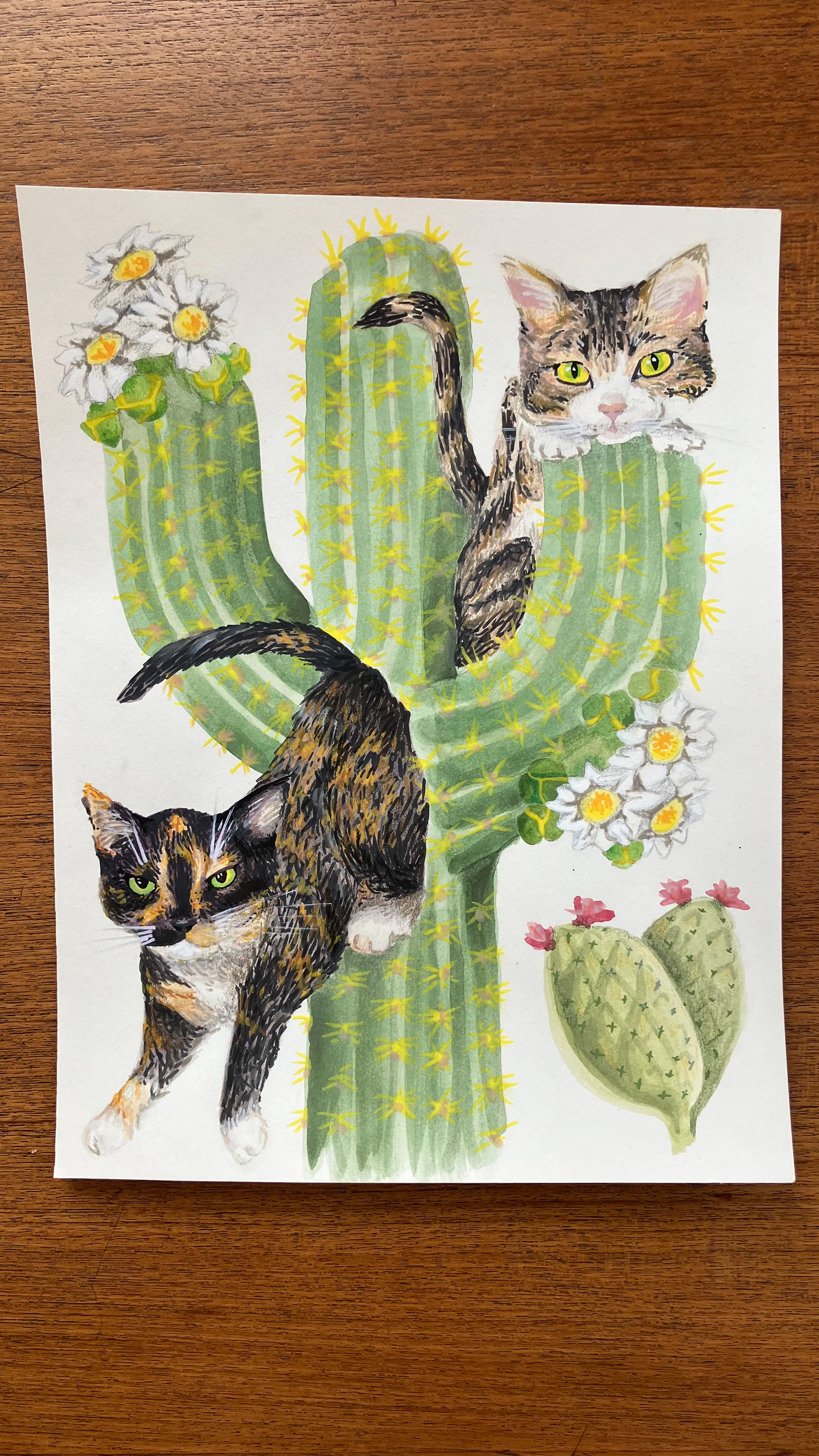 Seaweed & Coral (watercolor, acrylic marker, colored pencil)