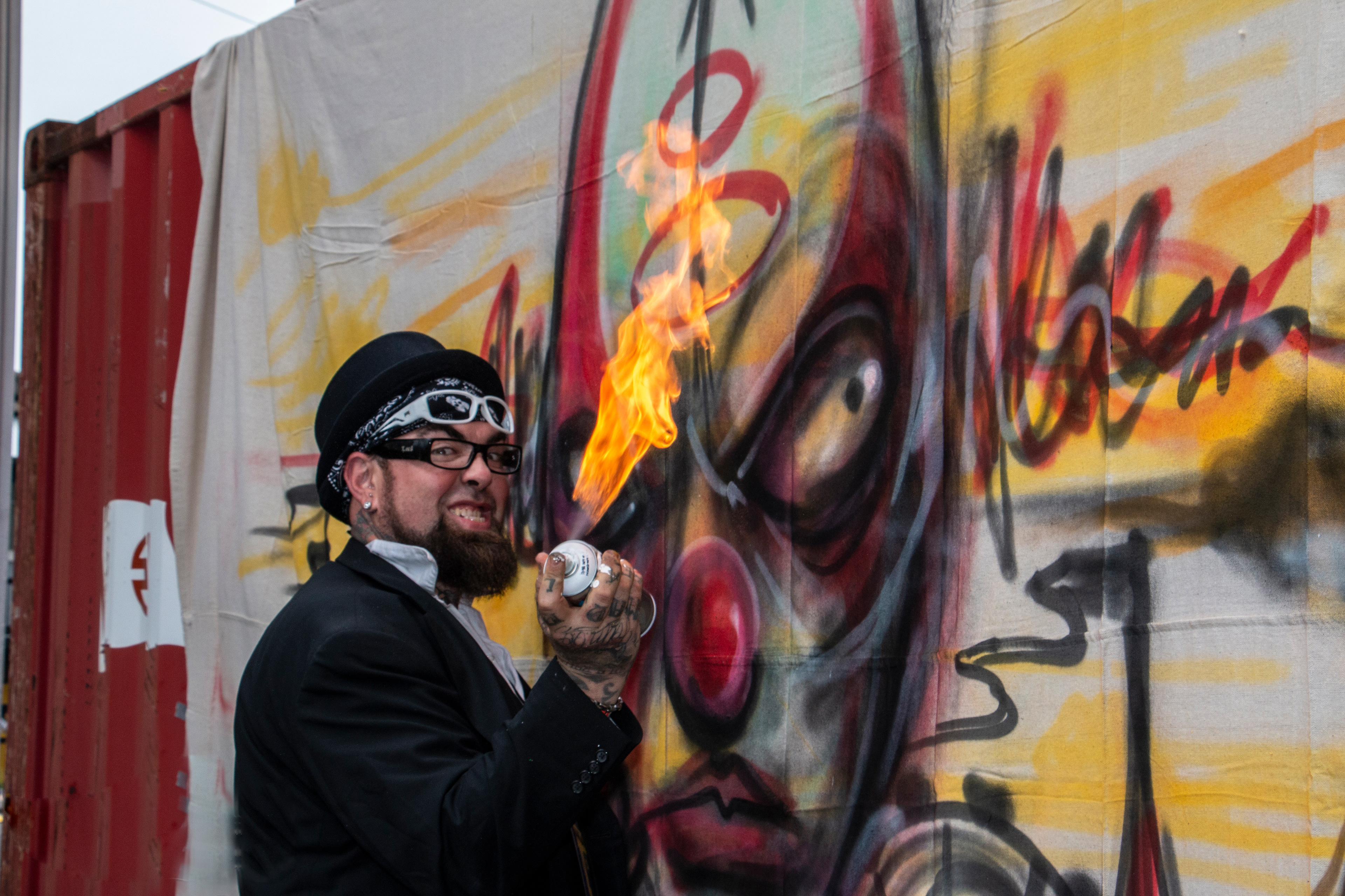 Painter/artist at Music Is Art, Riverworks, Buffalo NY.
