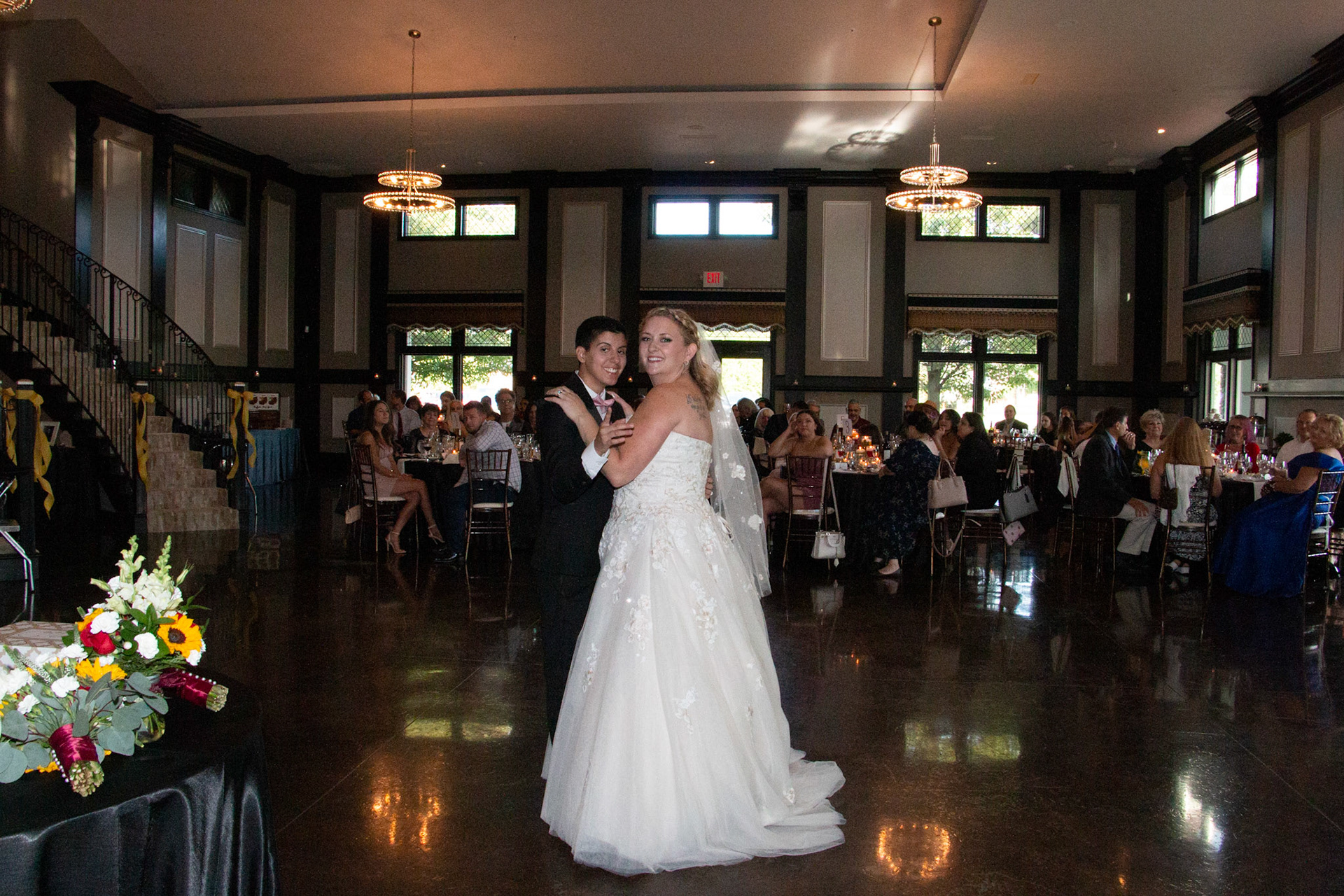 Wedding at Avanti Mansion, Hamburg, NY, bride & bride..