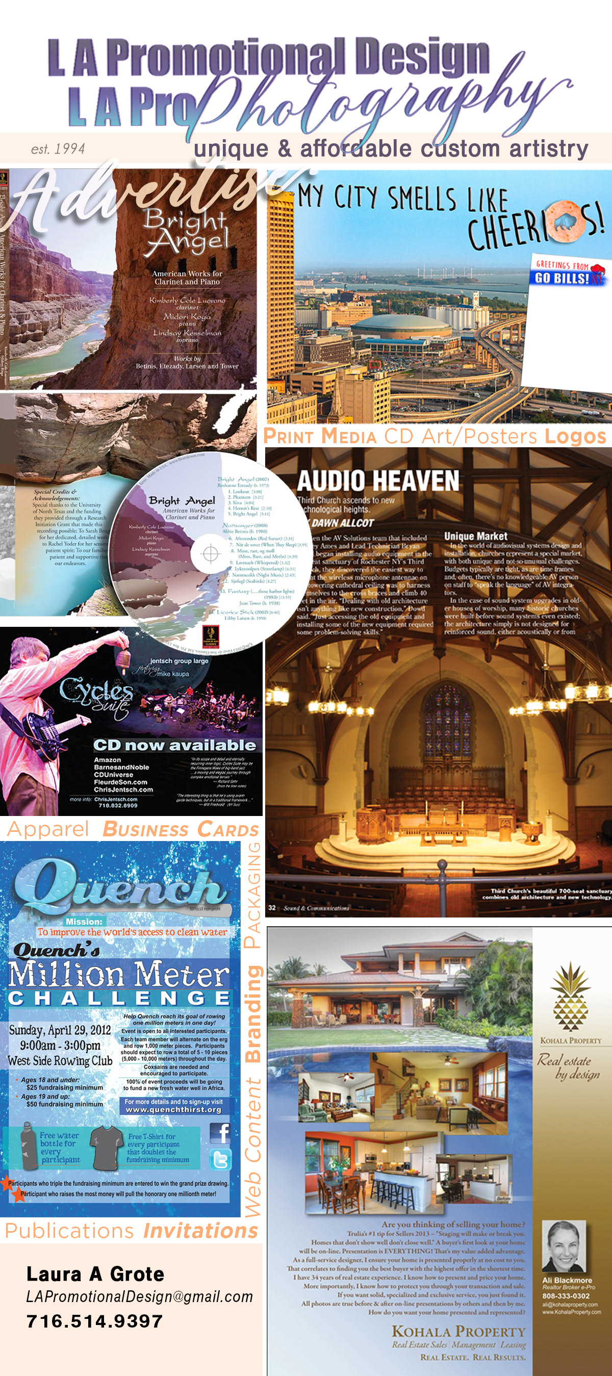 Product marketing package for L A Promotional Design & Photography