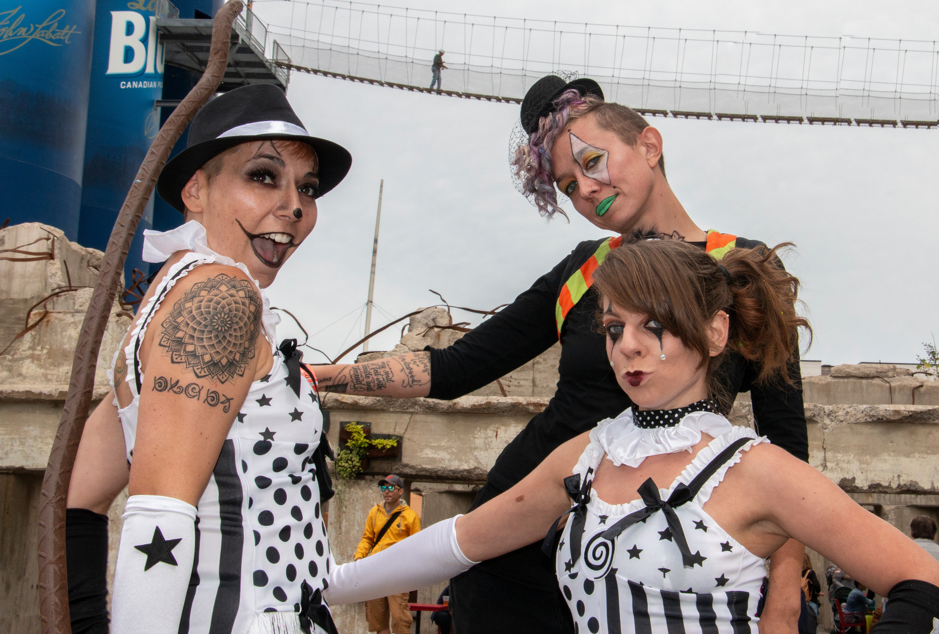Roving actors/hoop artists at Music Is Art, Riverworks, Buffalo NY.