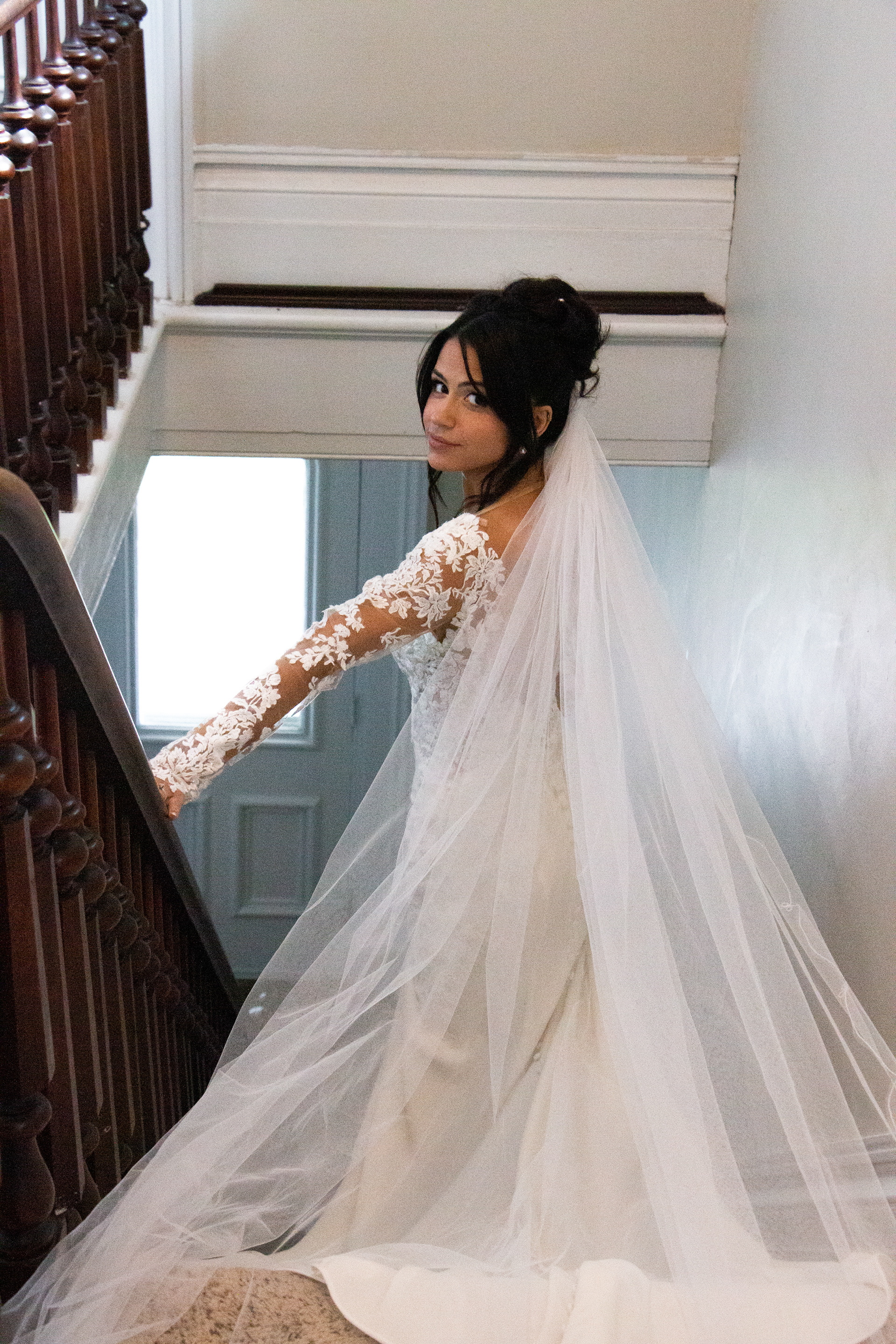 Bride before wedding at The Gallagher, Medina NY.