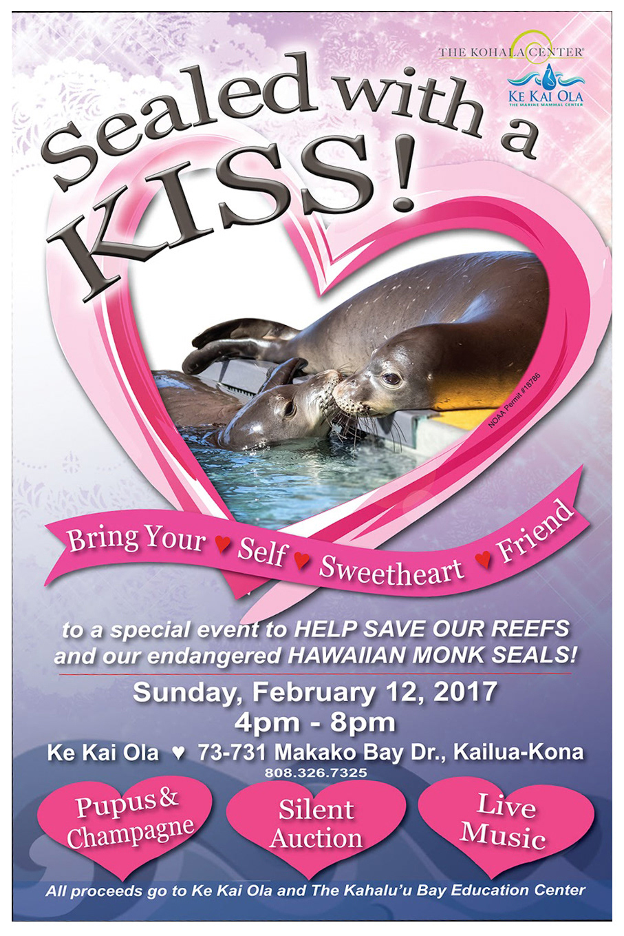 Poster advertising Ke Kai Ola fundraiser.