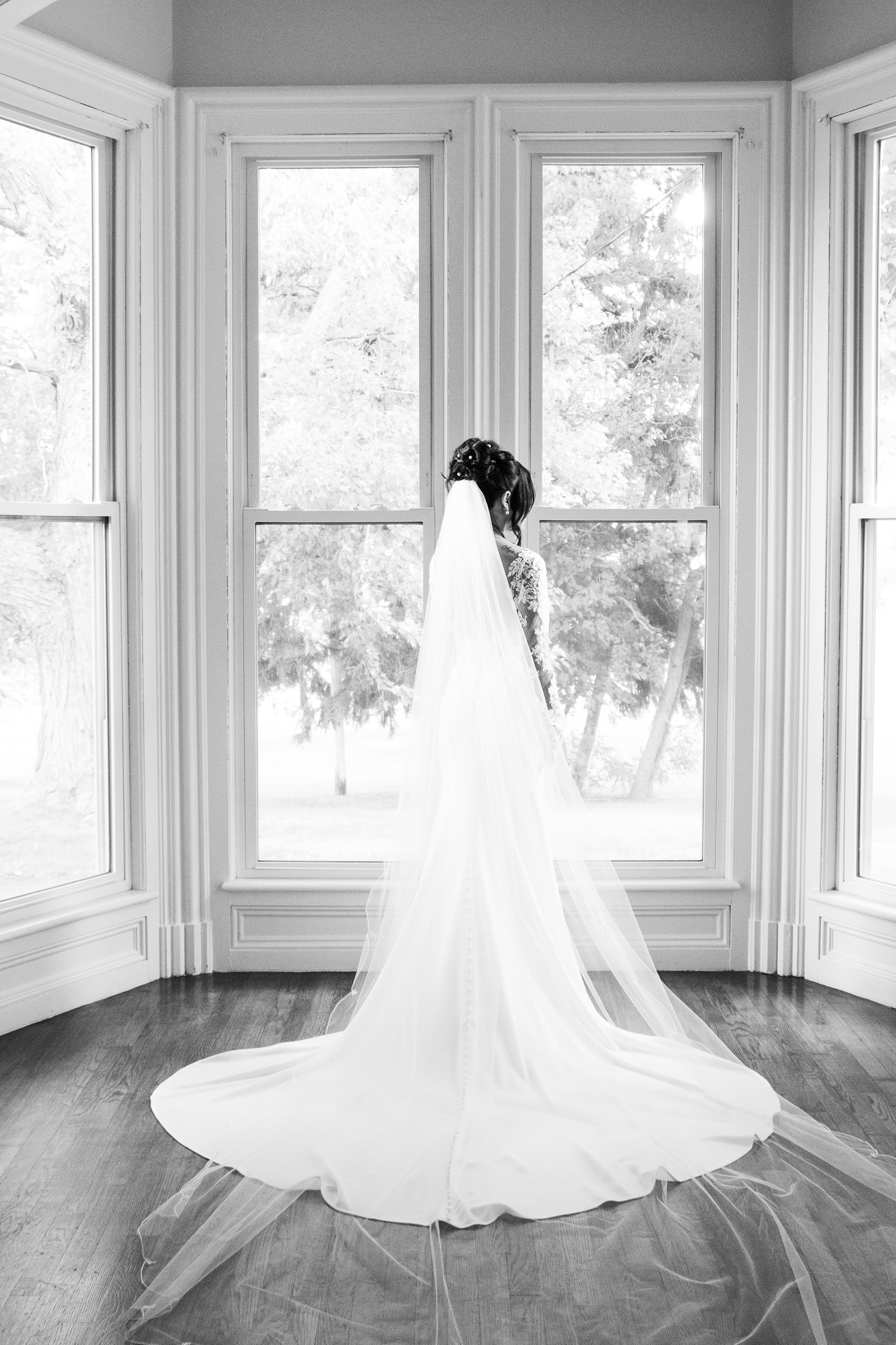 Bride before wedding at The Gallagher, Medina NY.