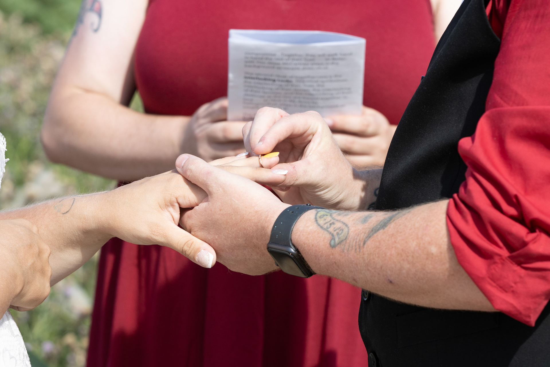 Wedding ceremony, Sunflowers of Sanborn, NY.