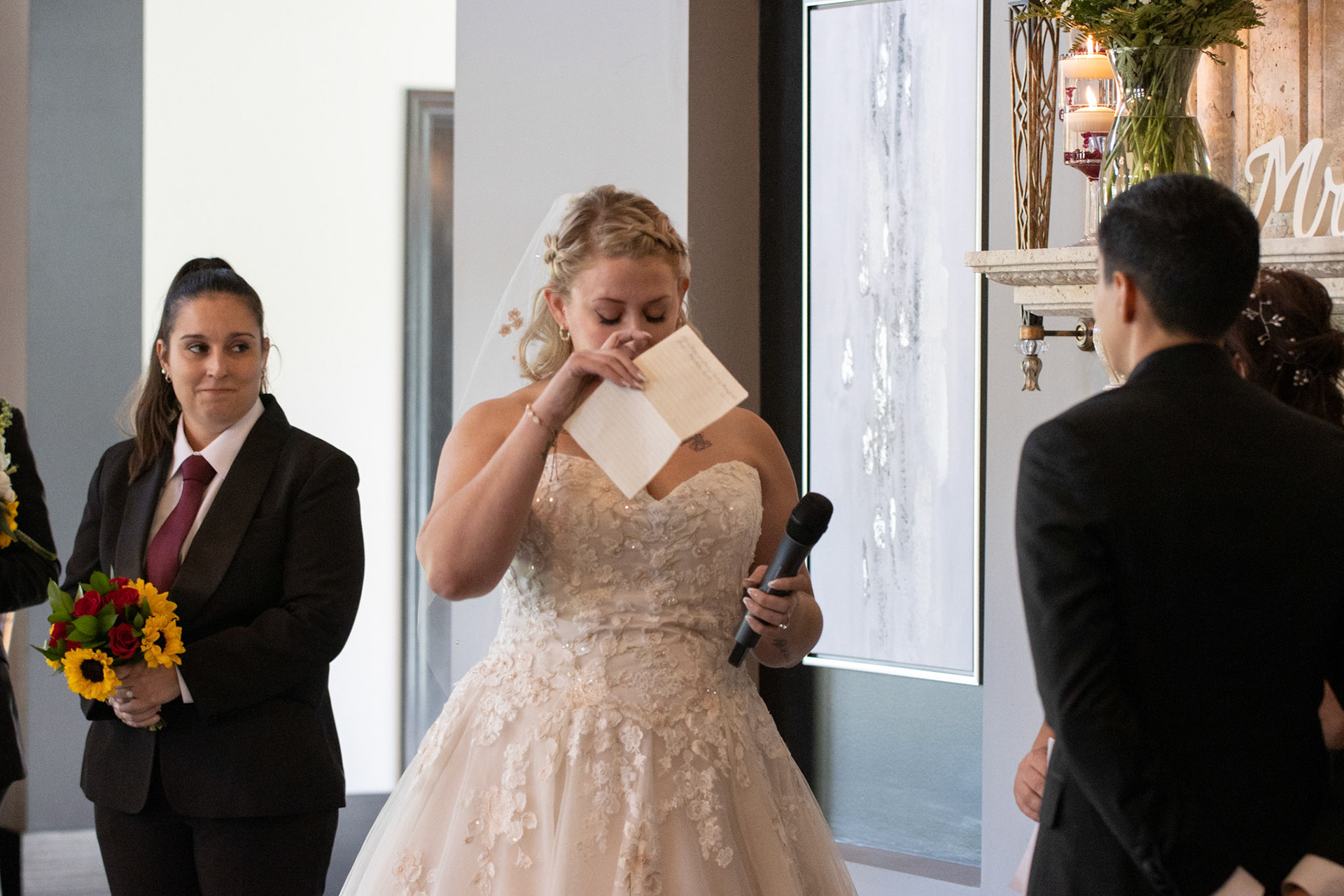 Wedding ceremony at Avanti Mansion, Hamburg, NY.