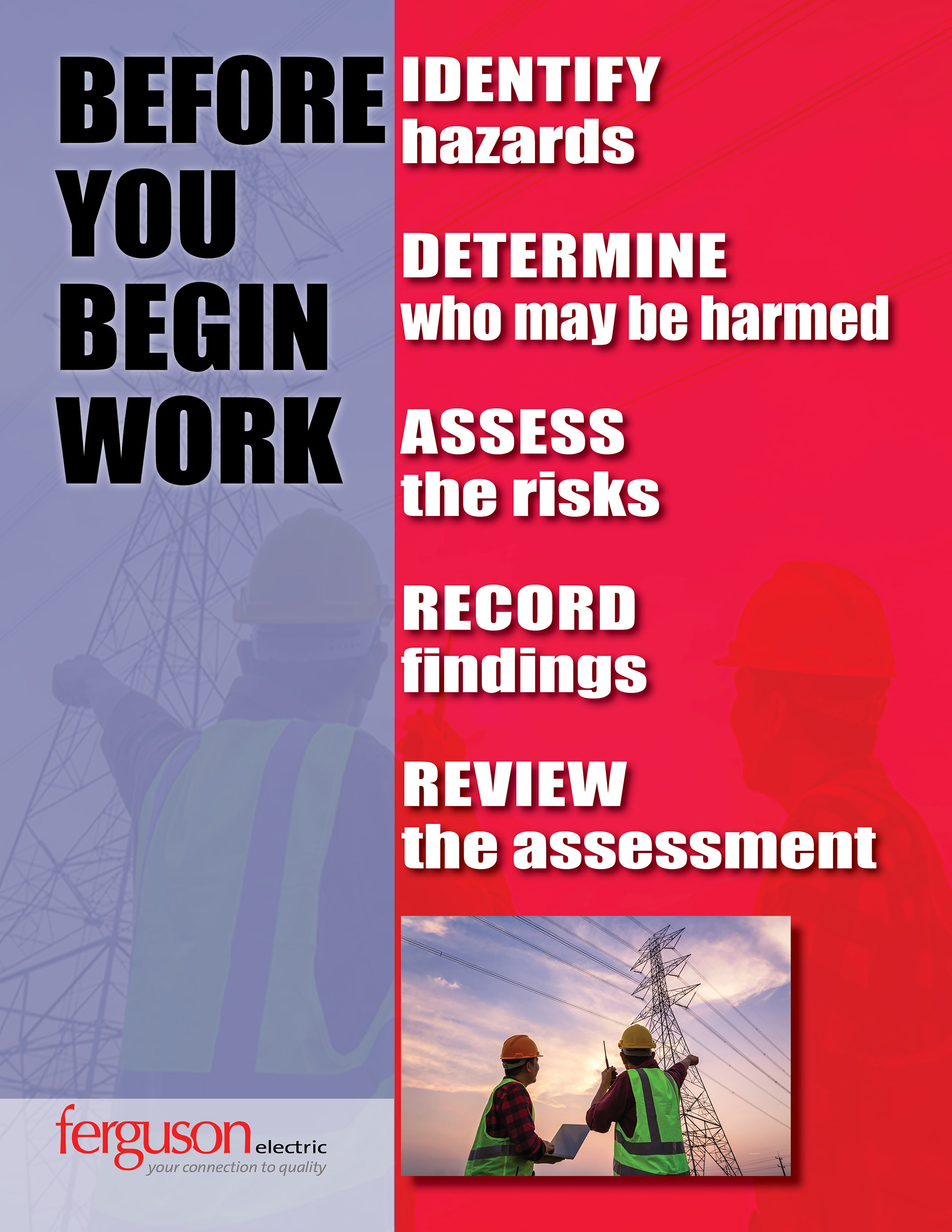 Poster for in house display at Ferguson Electric.