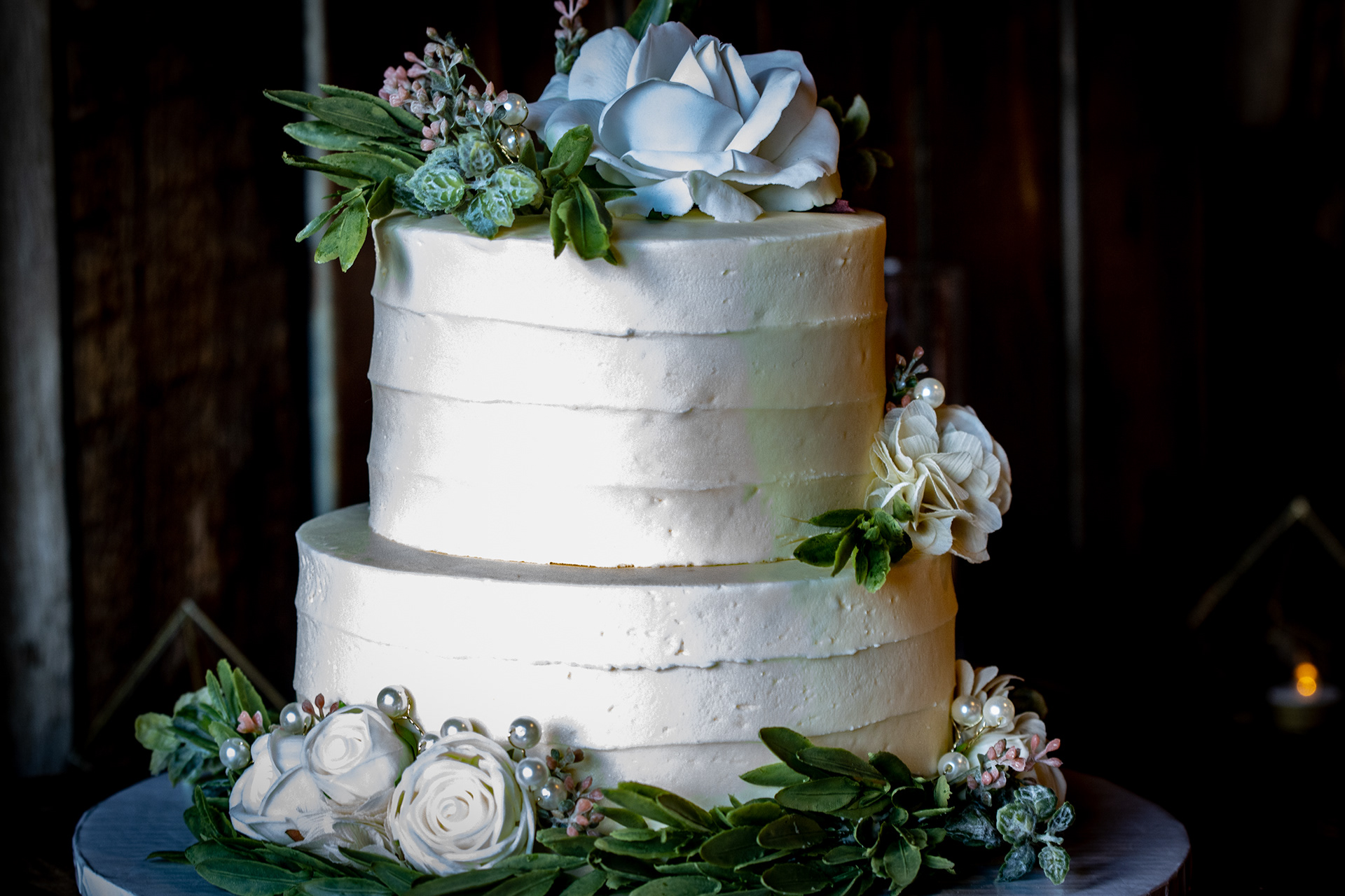 Their wedding cake at The Gallagher, Medina NY.