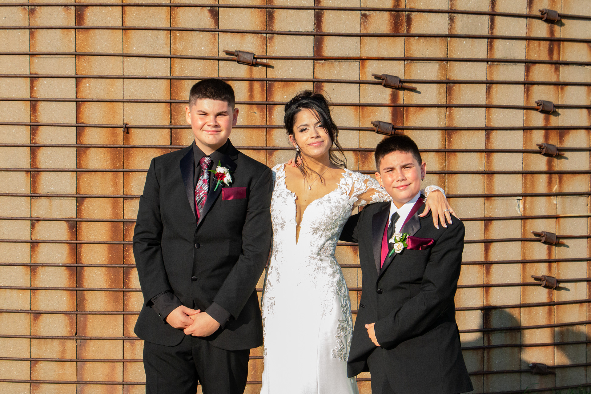 Bride and her sons at The Gallagher, Medina NY.