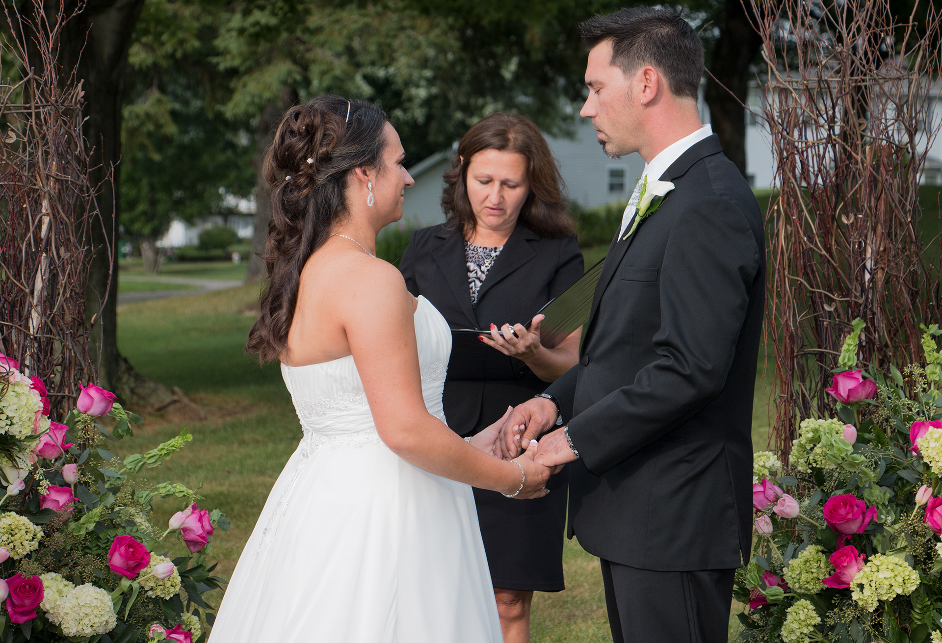Wedding ceremony, Country Club in Hamburg, NY.