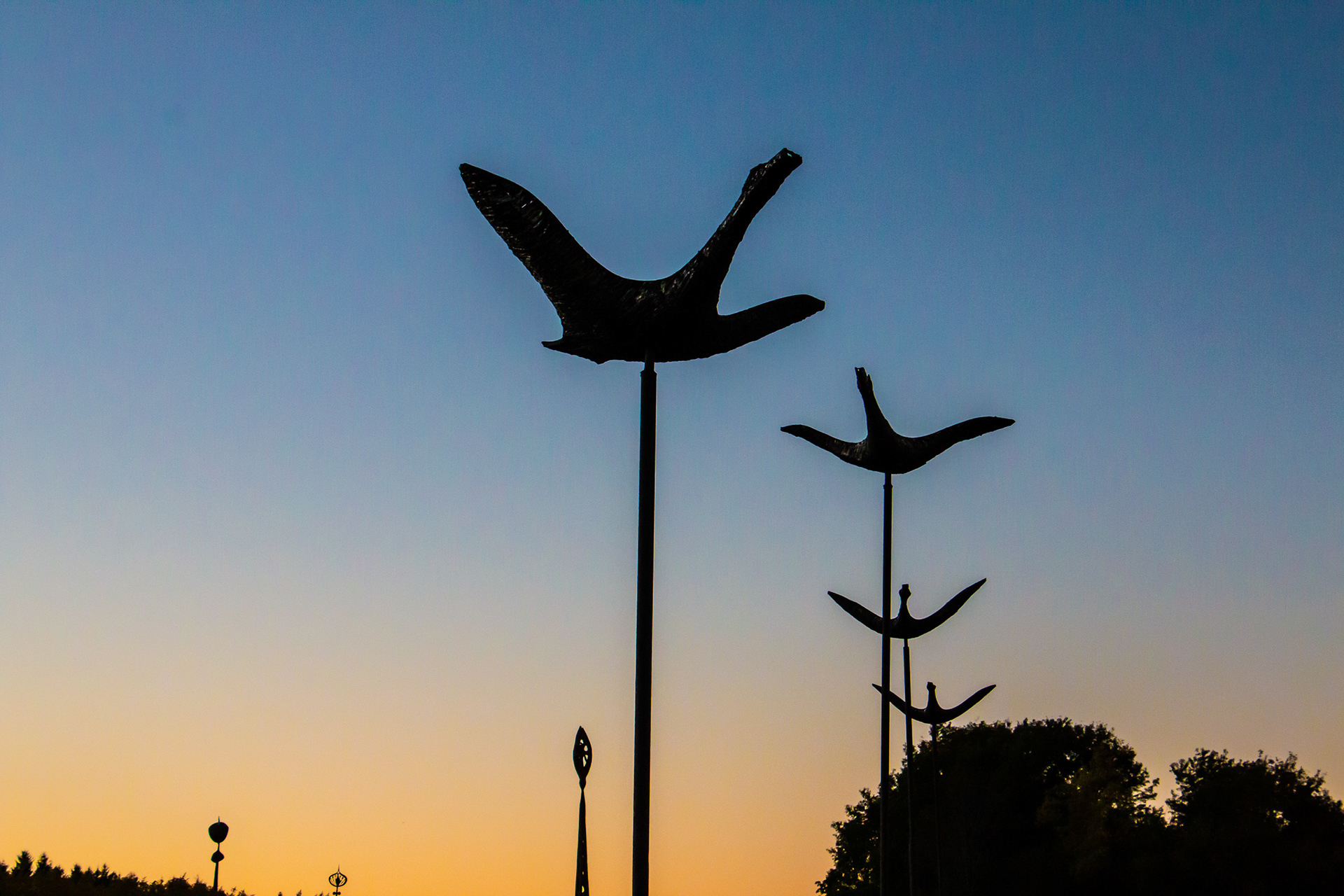 Sunset at Griffis Sculpture Park, East Otto NY.