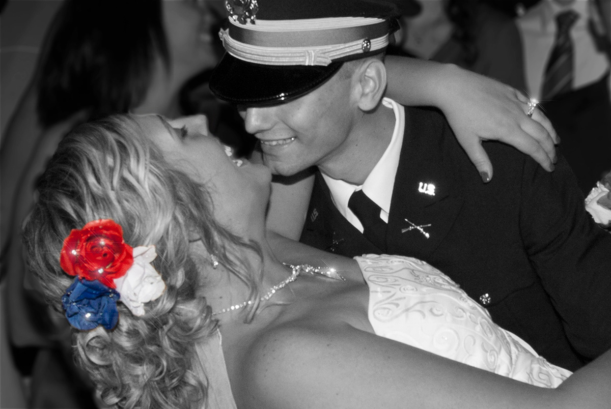 Wedding in Williamsville, NY, serviceman and bride