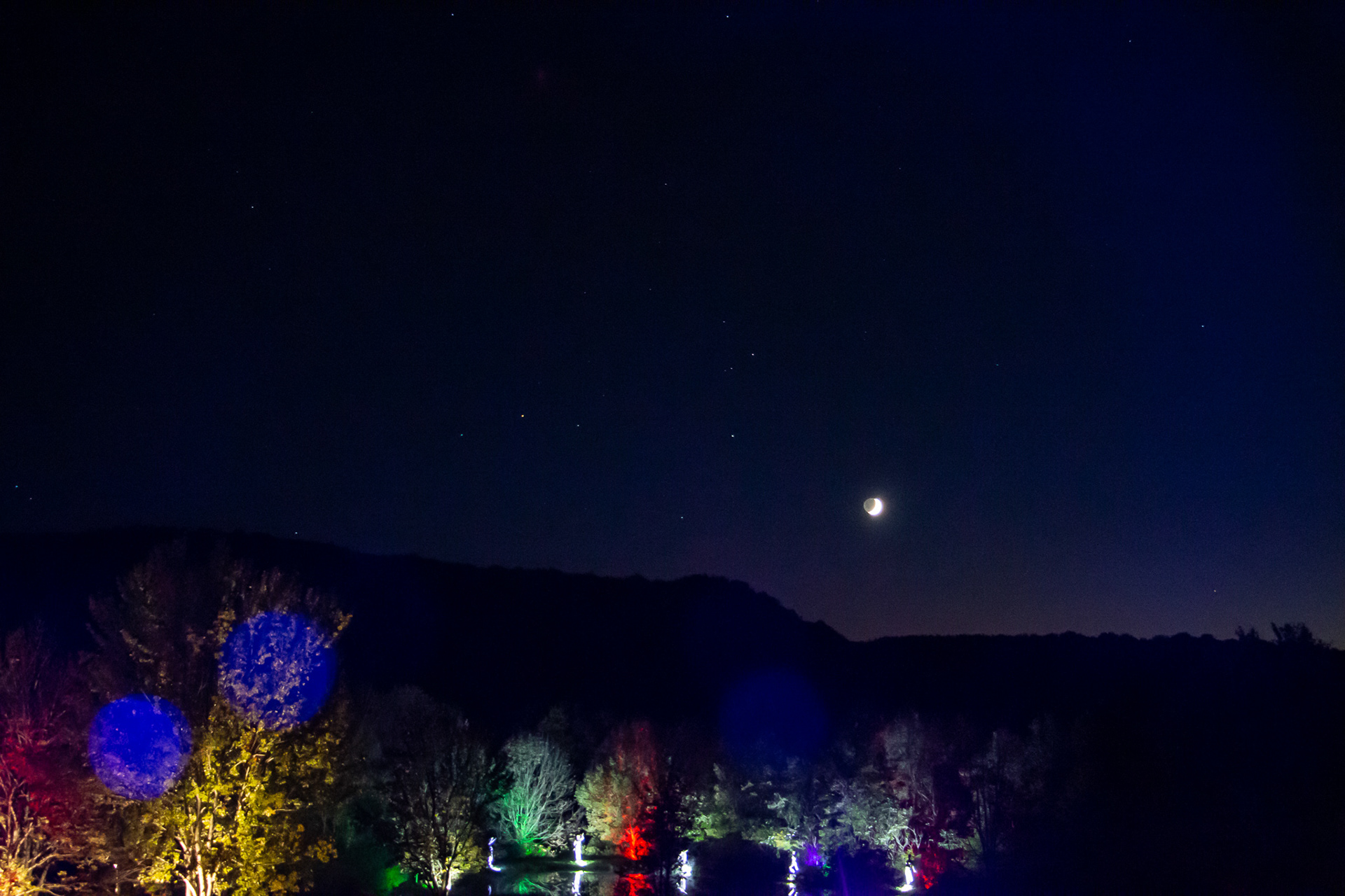 Starry sky, Night Lights at Griffis Sculpture Park, East Otto NY.