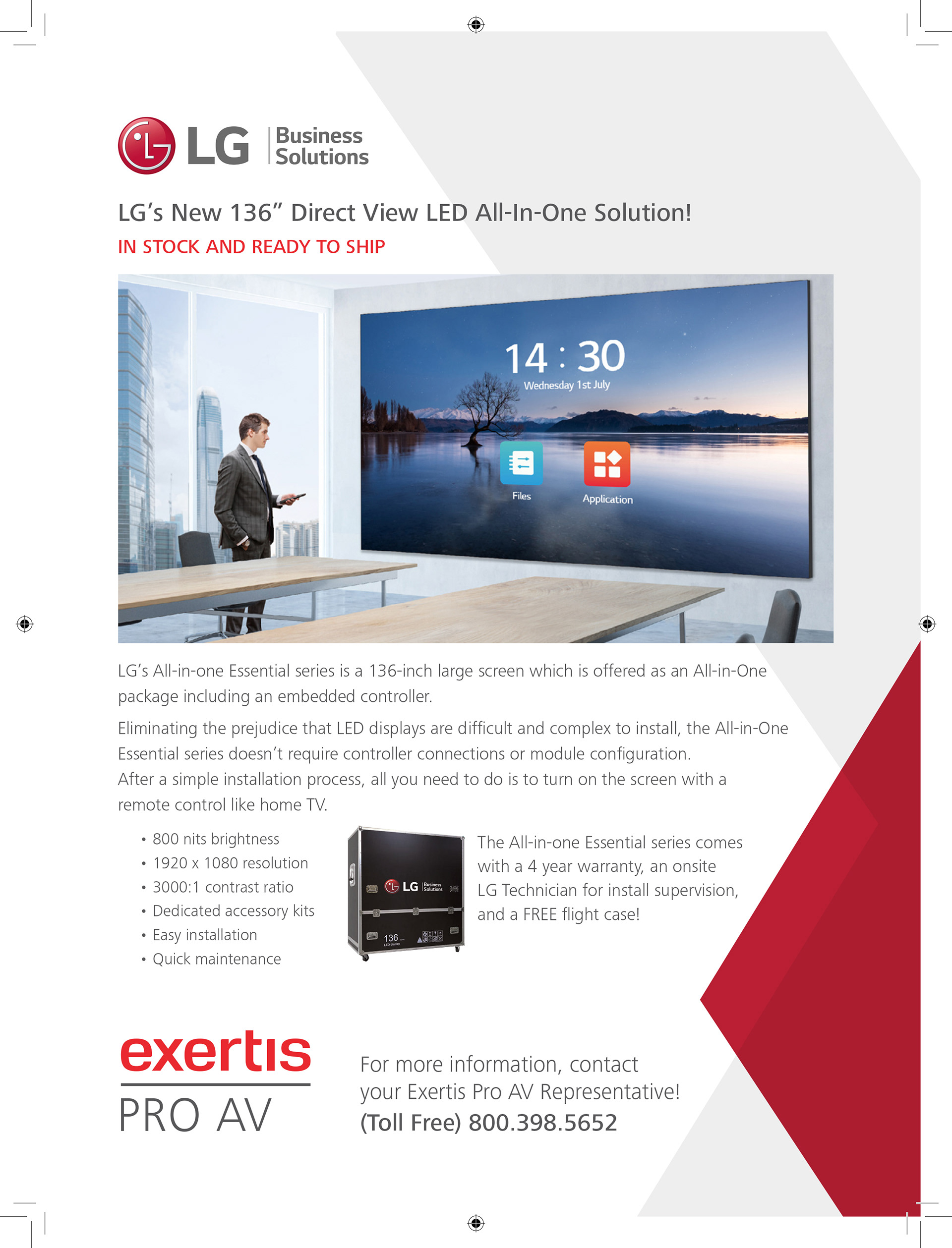 Full page publication ad for Exertis Pro AV, worldwide distributor.