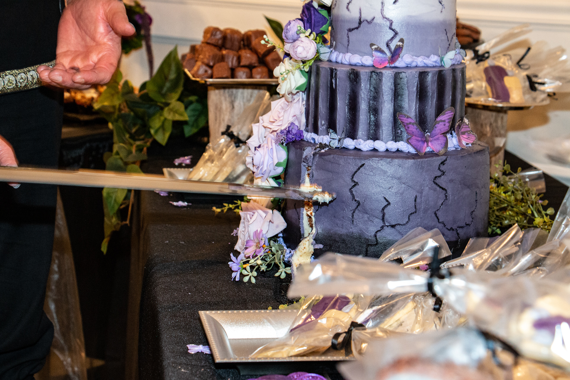 Cutting their incredibly creative wedding cake at VC Telethon HQ in Lancaster.