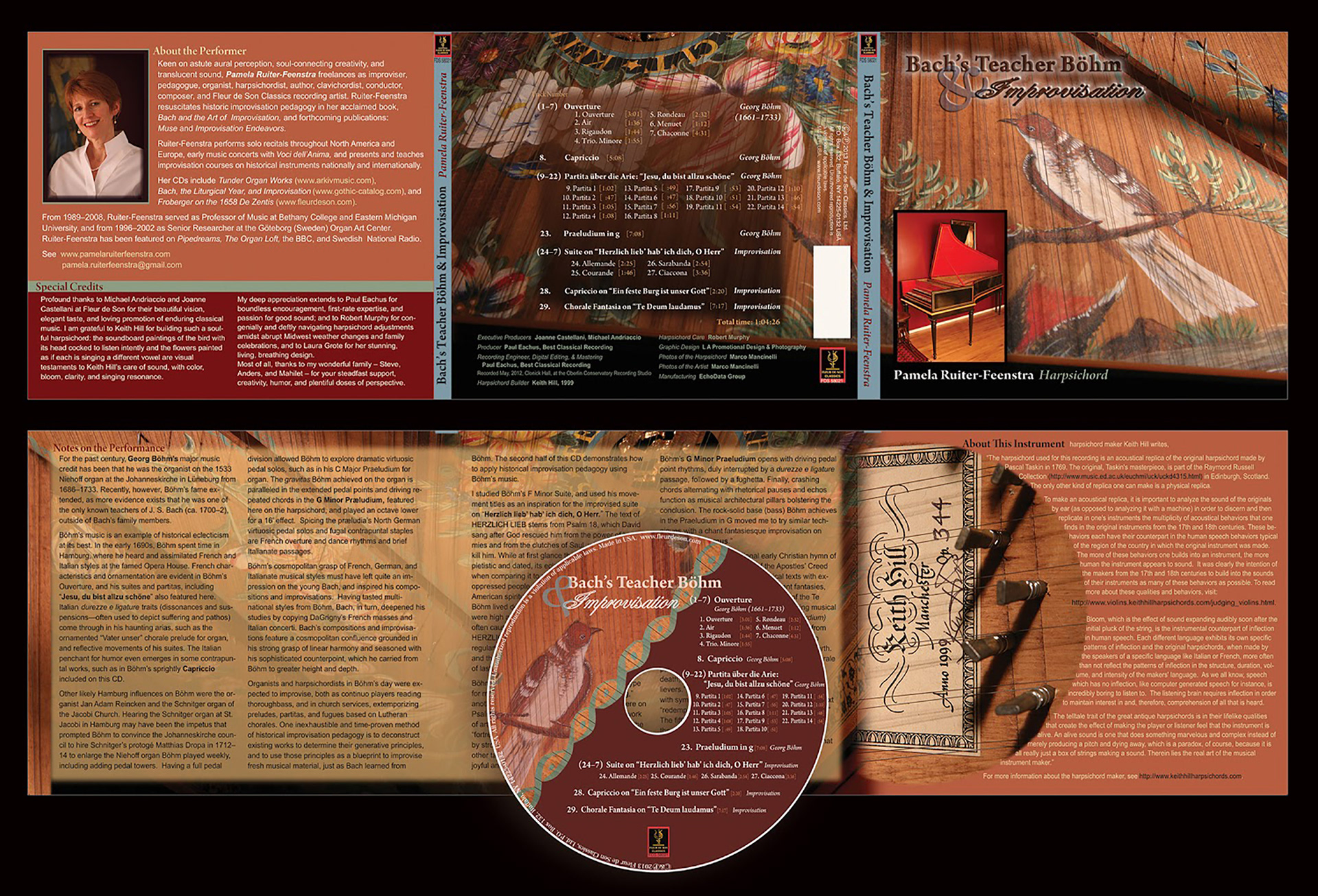 Graphic design for "Bach's Teacher Bohm" music CD. Fleur de Son artist.