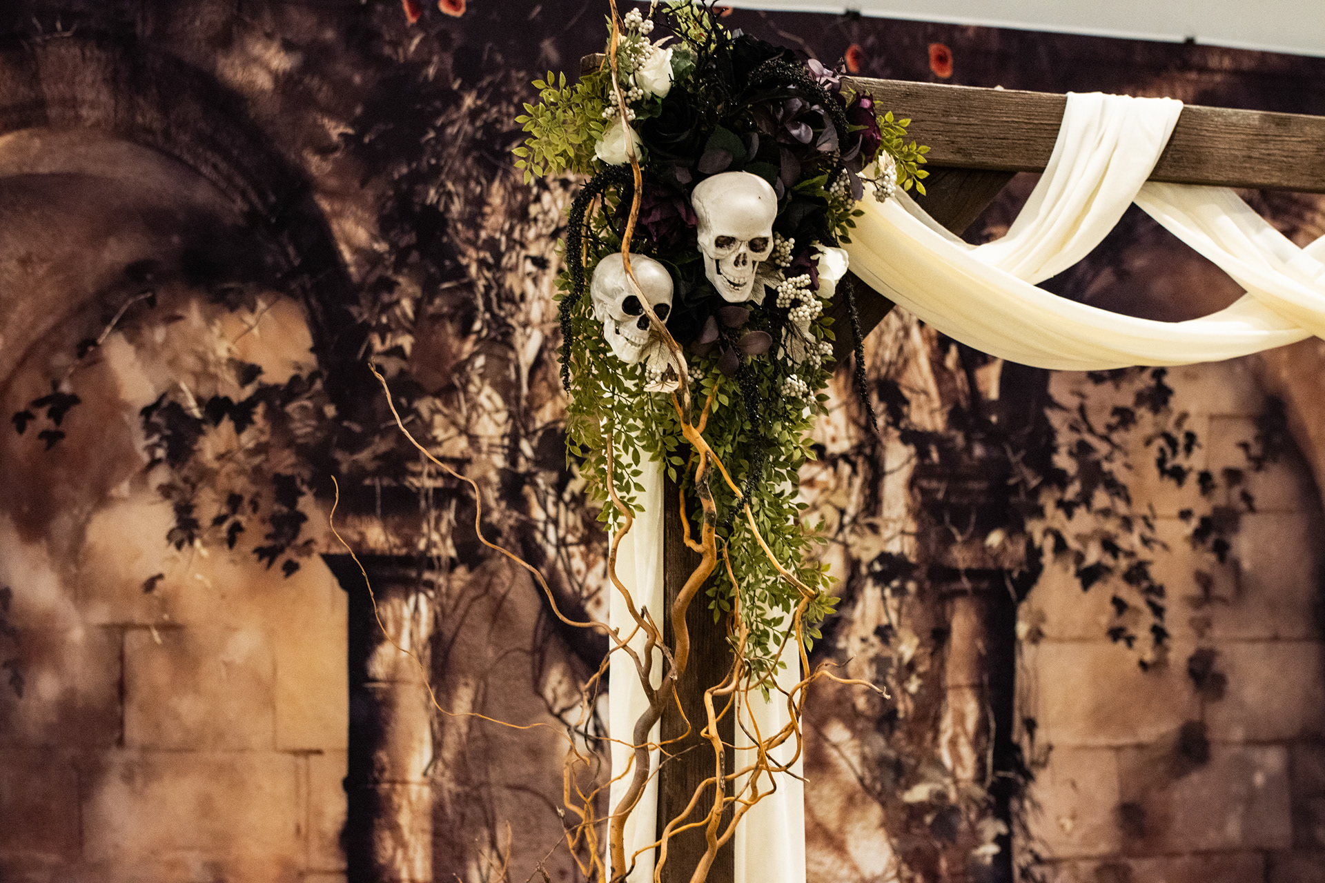 Macabre wedding decorations at VC Telethon HQ in Lancaster.