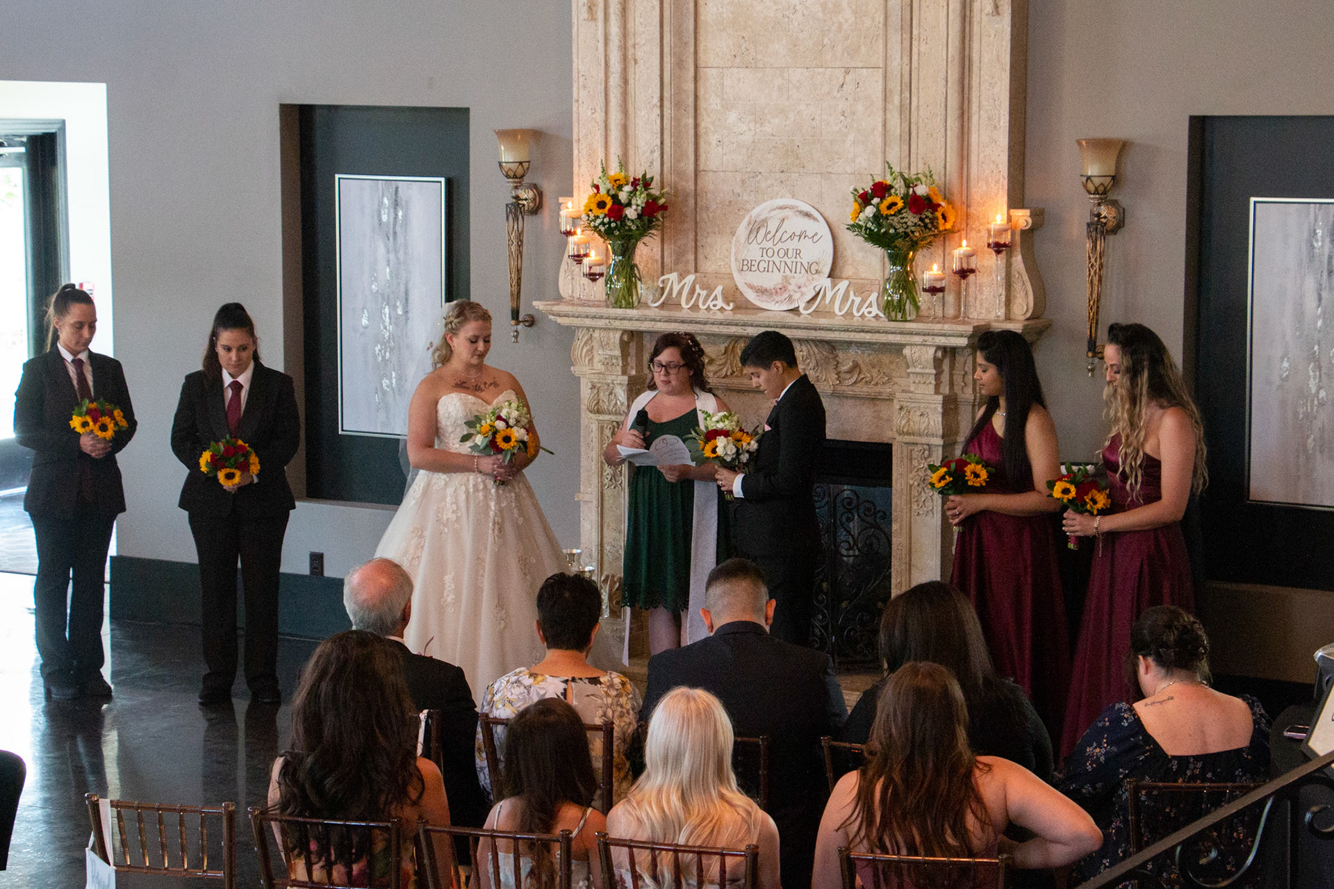 Wedding ceremony at Avanti Mansion, Hamburg, NY.